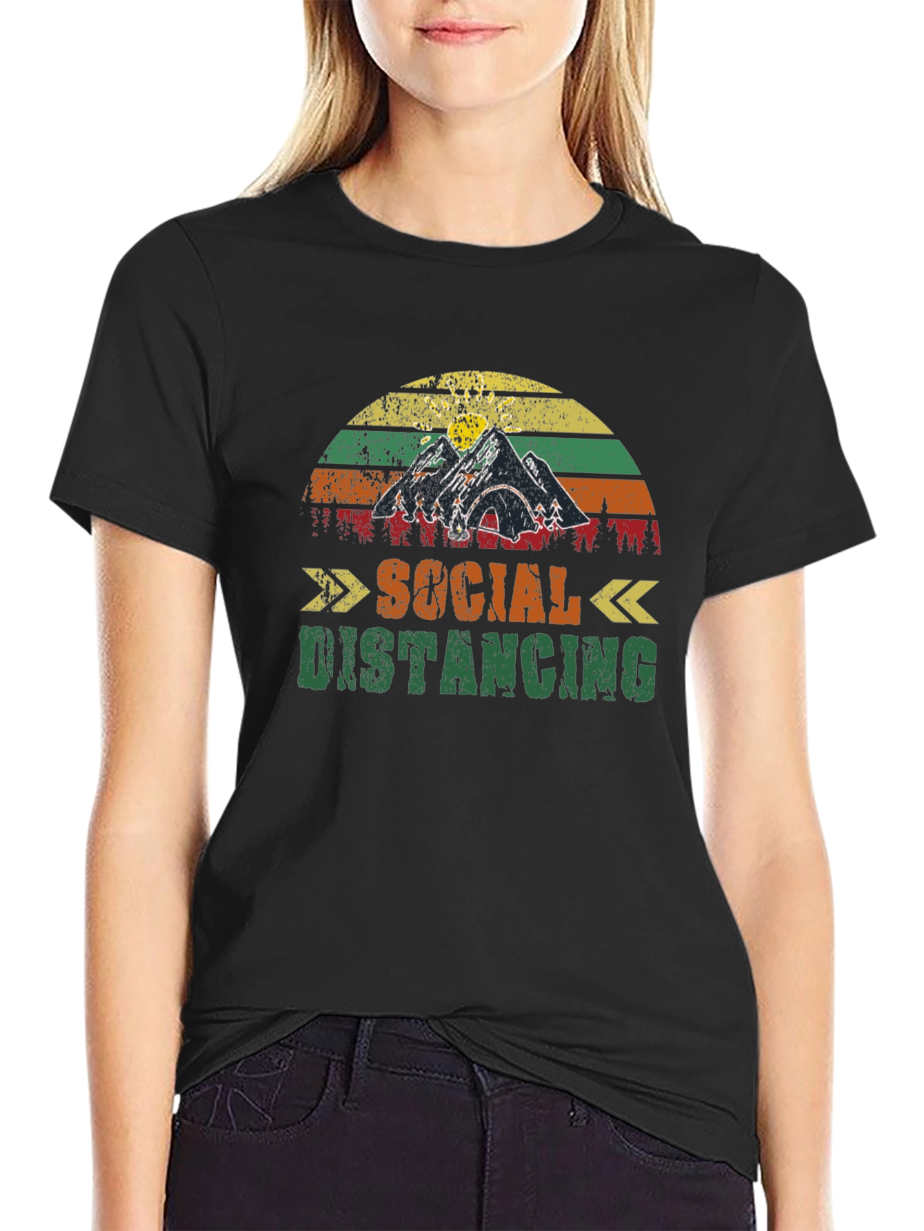 Social Distancing T-Shirt - Camping Design