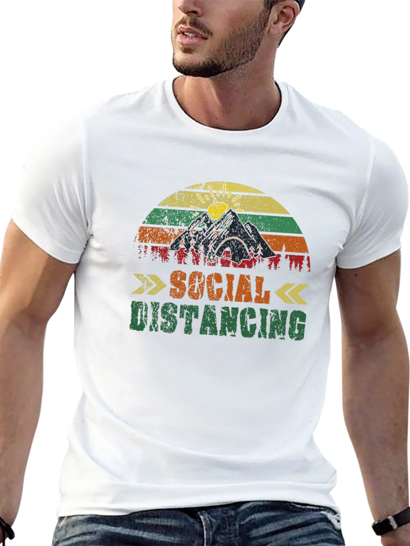Social Distancing T-Shirt - Camping Design