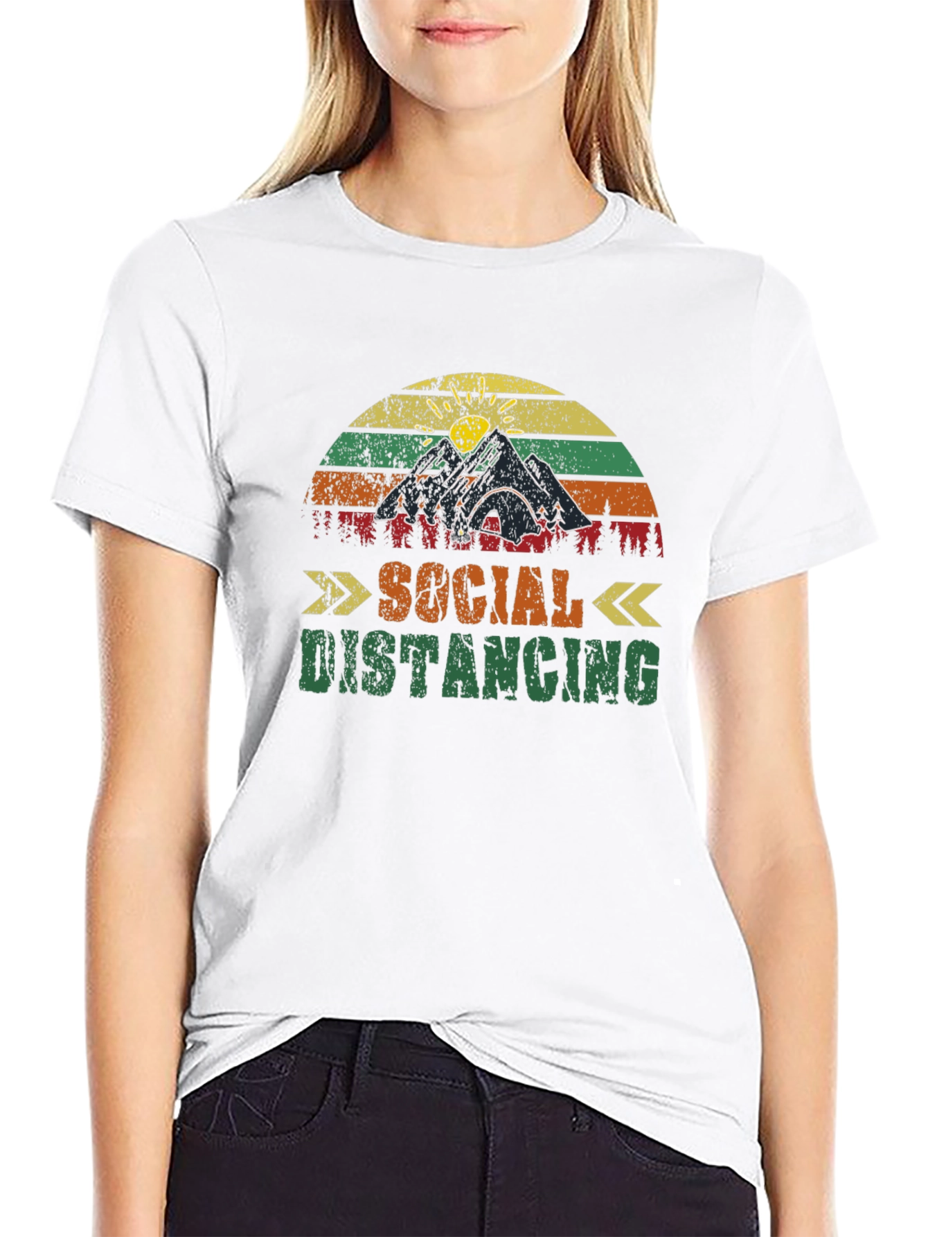 Social Distancing T-Shirt - Camping Design
