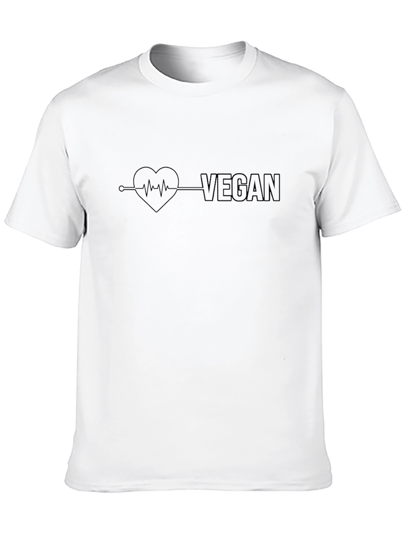Vegan Heartbeat T-Shirt - Black Cotton Tee