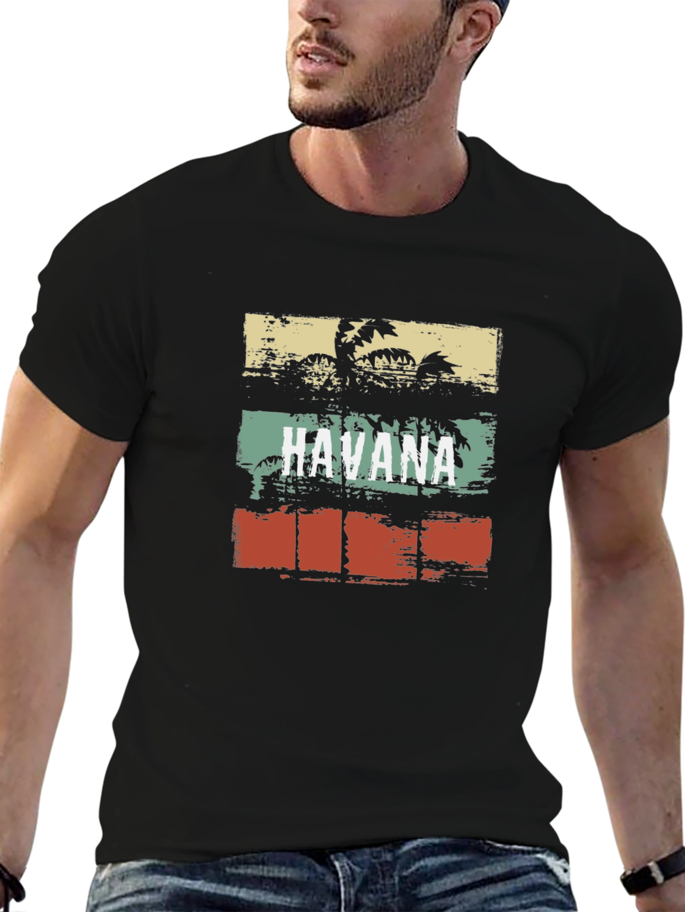 Havana Palm Tree Graphic T-Shirt