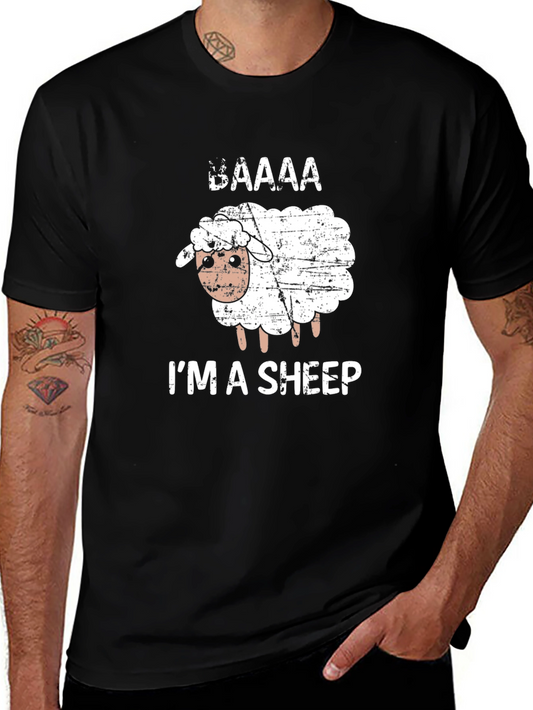 Funny Sheep Graphic Tee - Im a Sheep Black T-Shirt