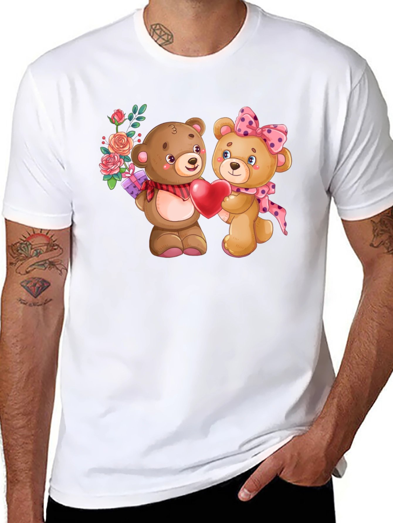Cute Teddy Bear Couple Valentines Day T-Shirt