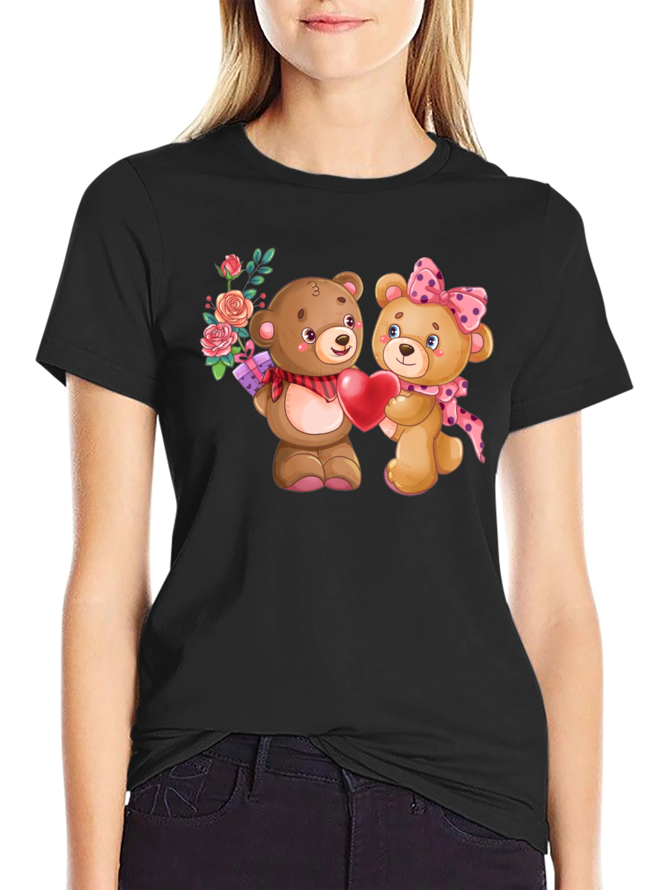 Cute Teddy Bear Couple Valentines Day T-Shirt