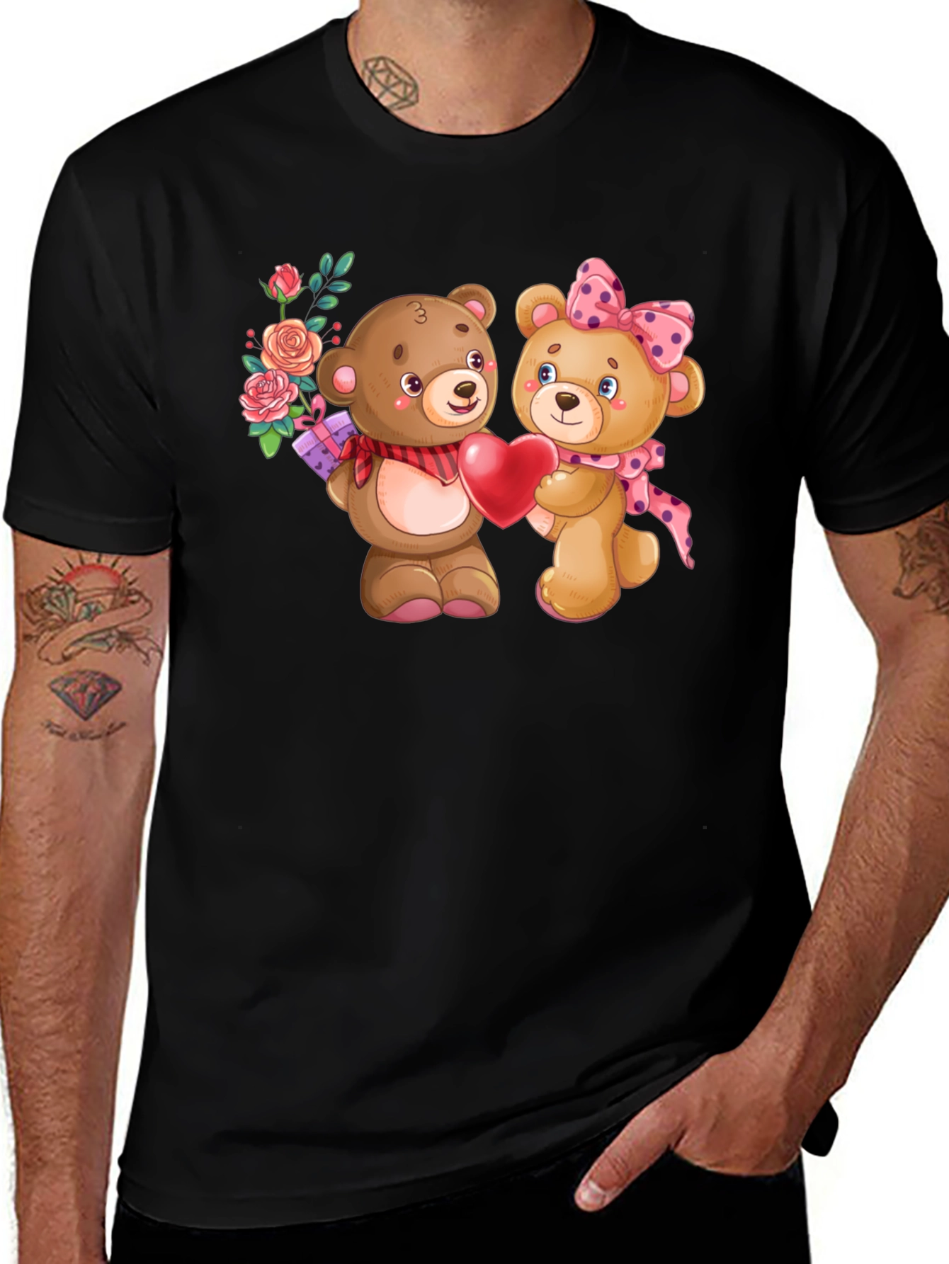 Cute Teddy Bear Couple Valentines Day T-Shirt