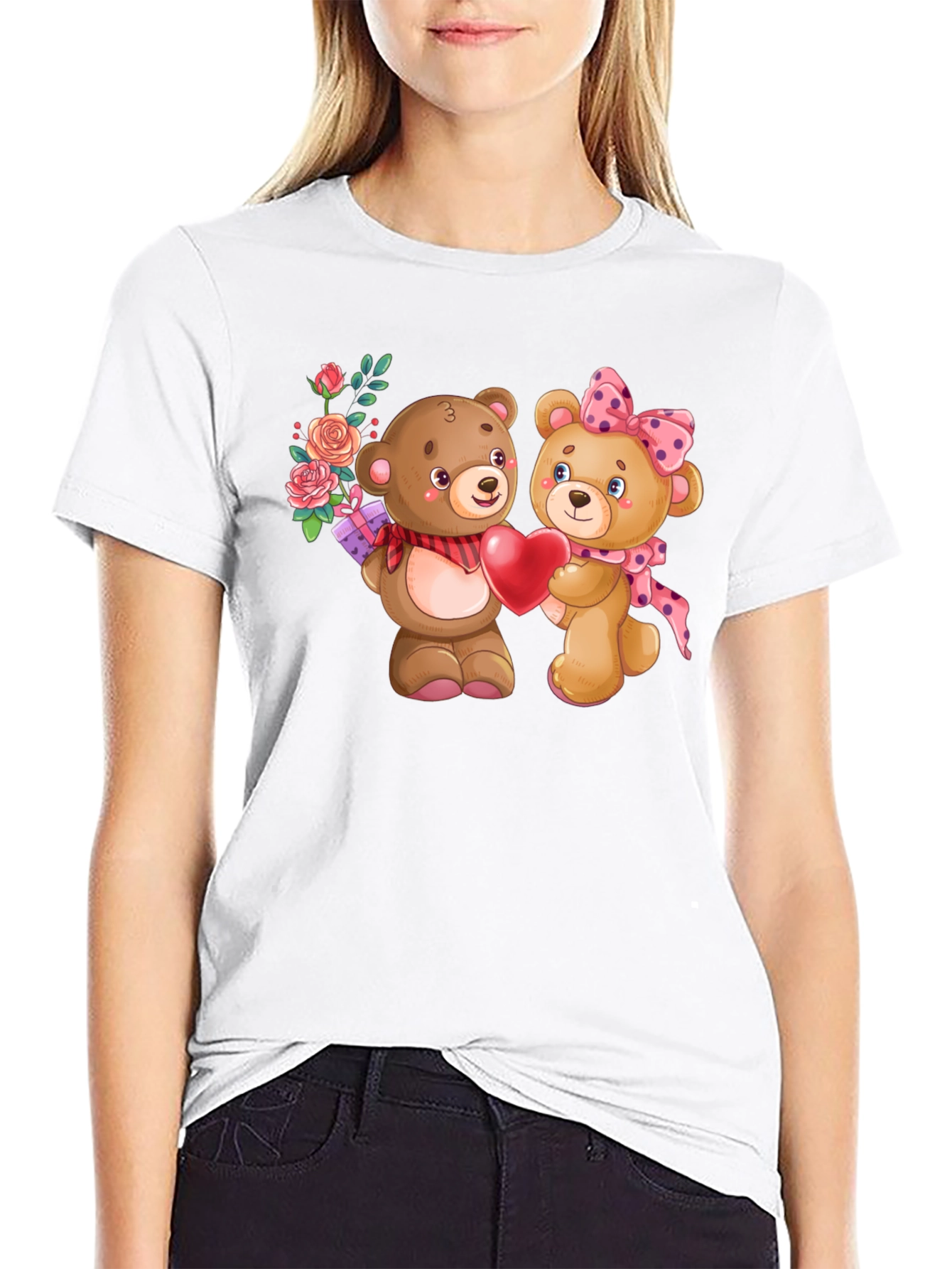 Cute Teddy Bear Couple Valentines Day T-Shirt