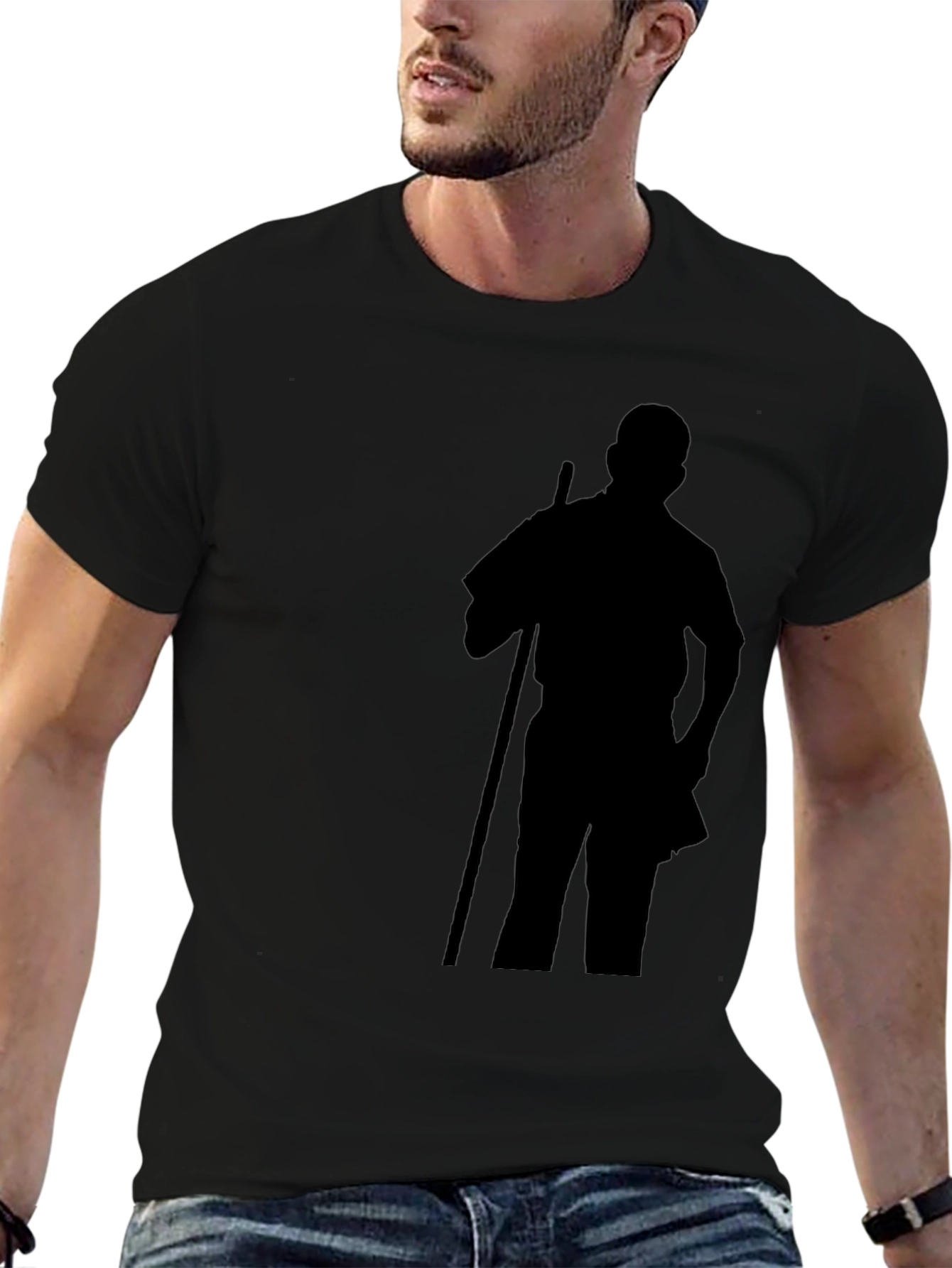 Silhouette Graphic Tee - Casual Black T-Shirt