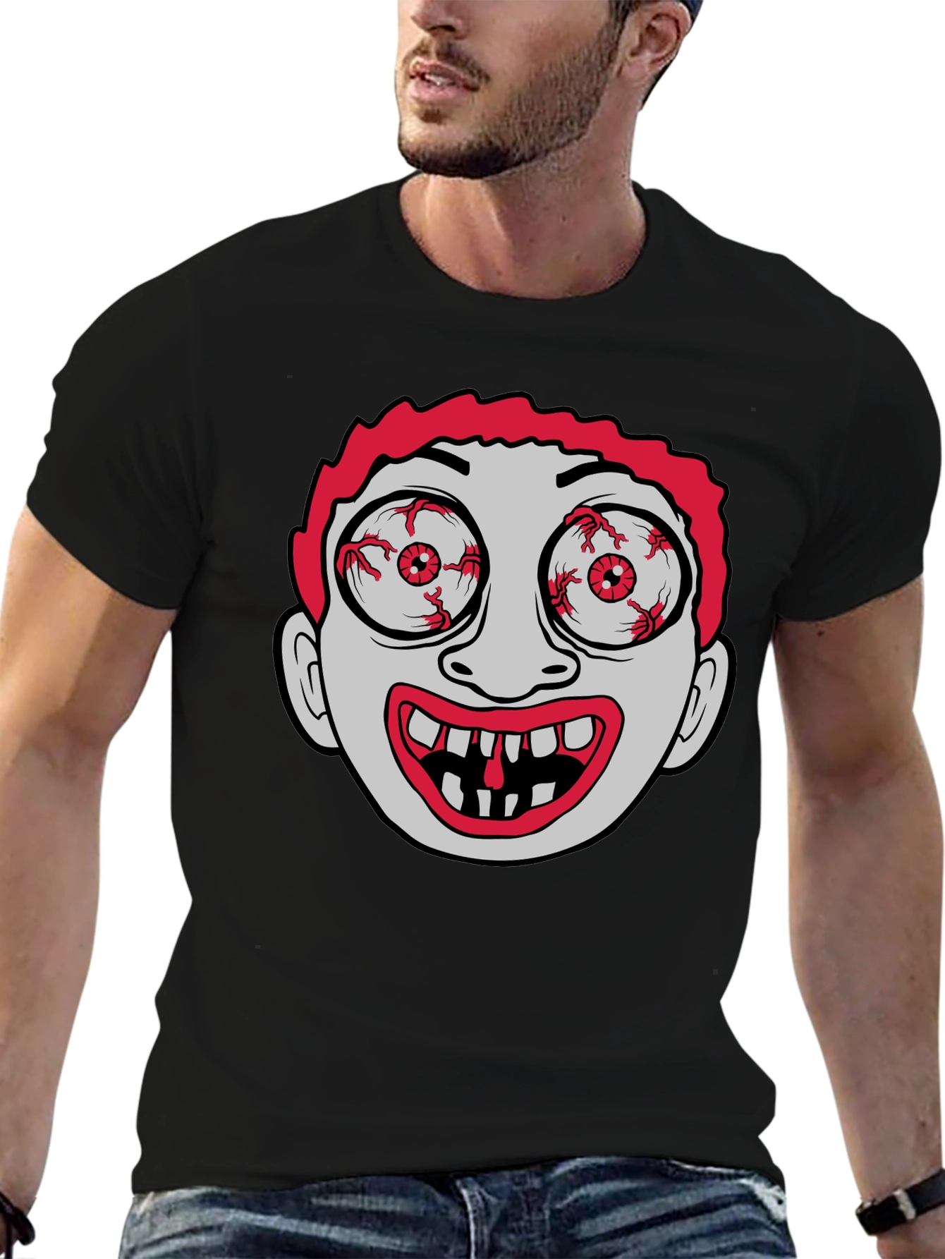 Eye-Popping Cartoon Graphic T-Shirt