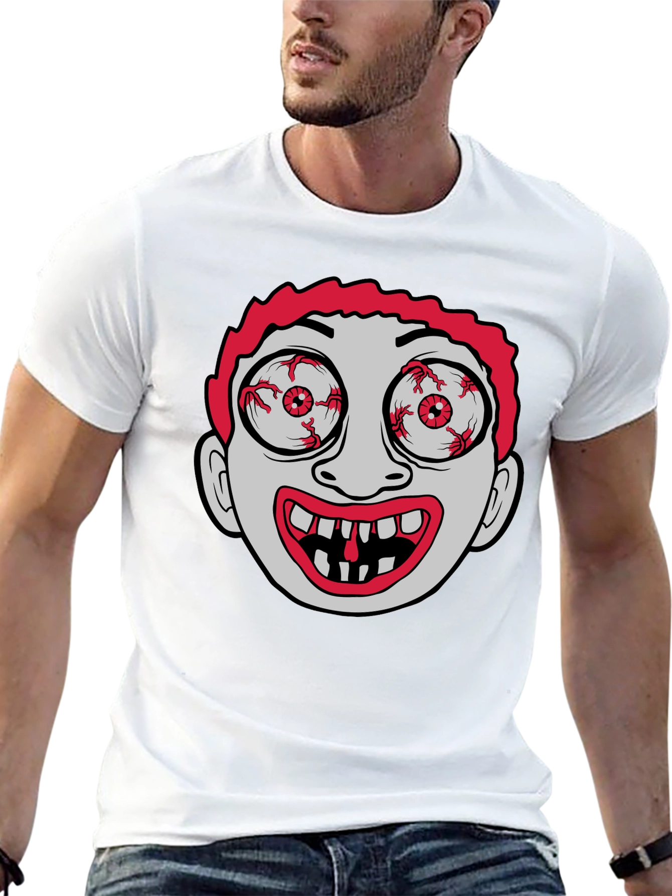Eye-Popping Cartoon Graphic T-Shirt