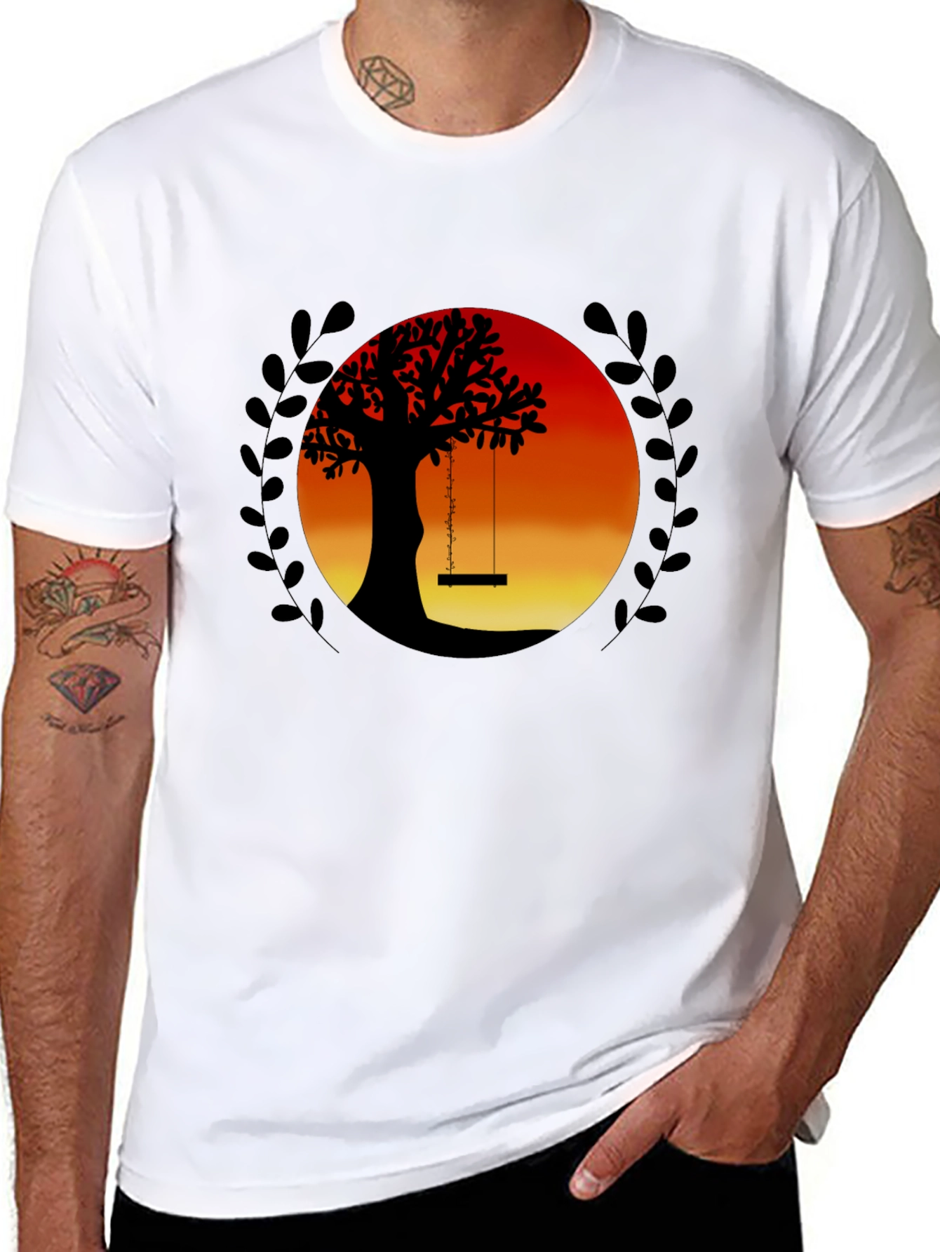 Sunset Tree Swing Graphic Tee