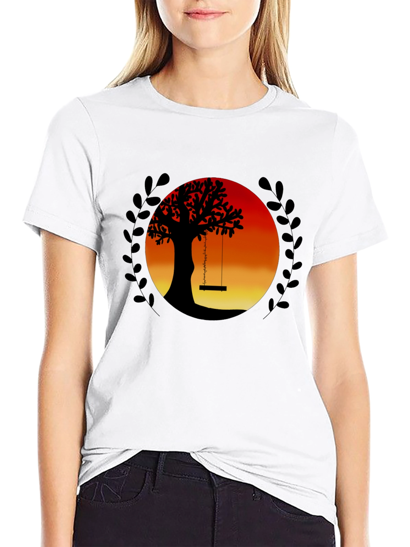 Sunset Tree Swing Graphic Tee