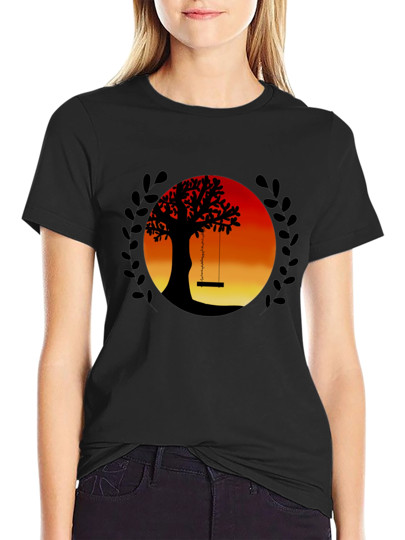 Sunset Tree Swing Graphic Tee