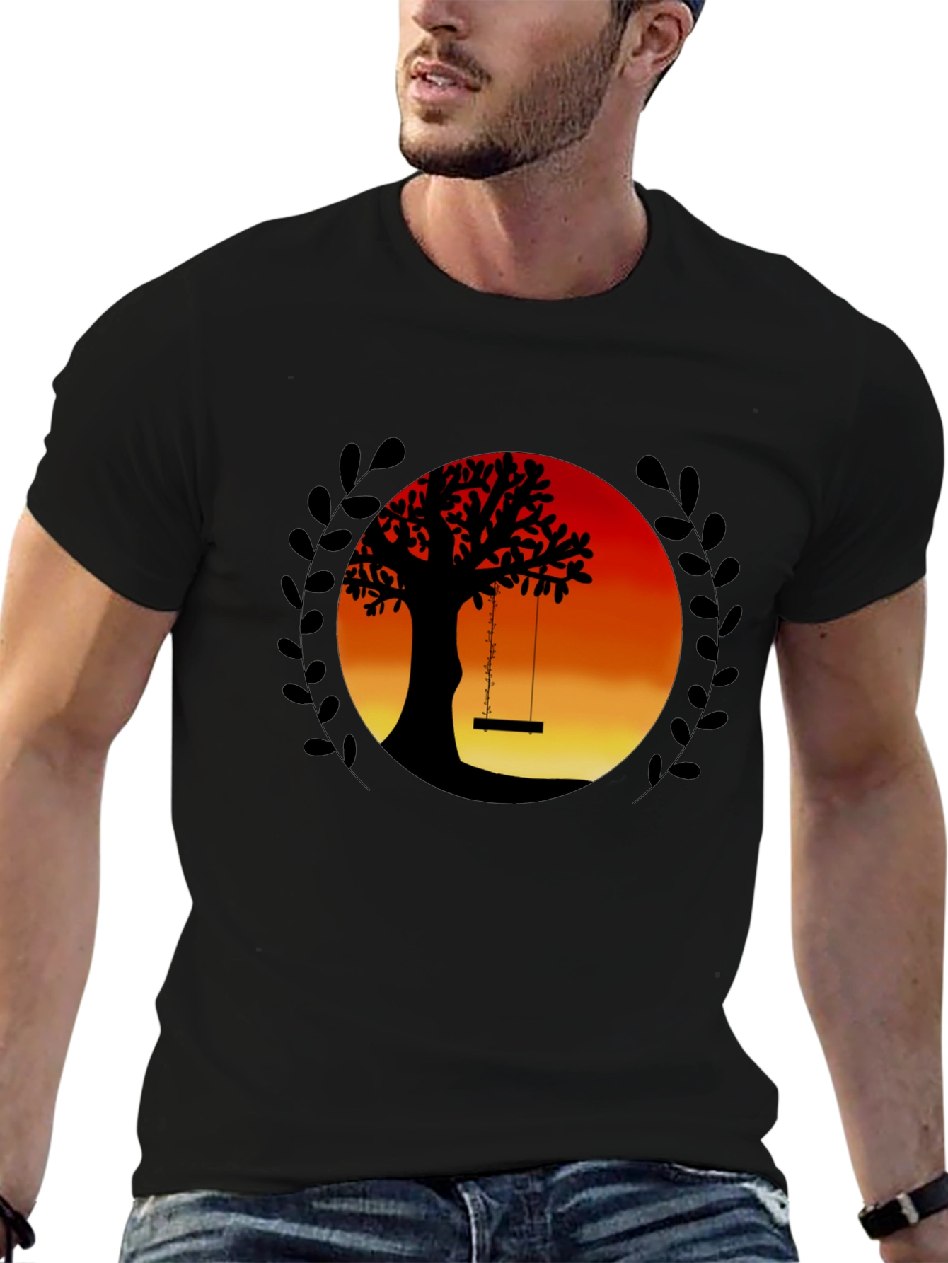 Sunset Tree Swing Graphic Tee
