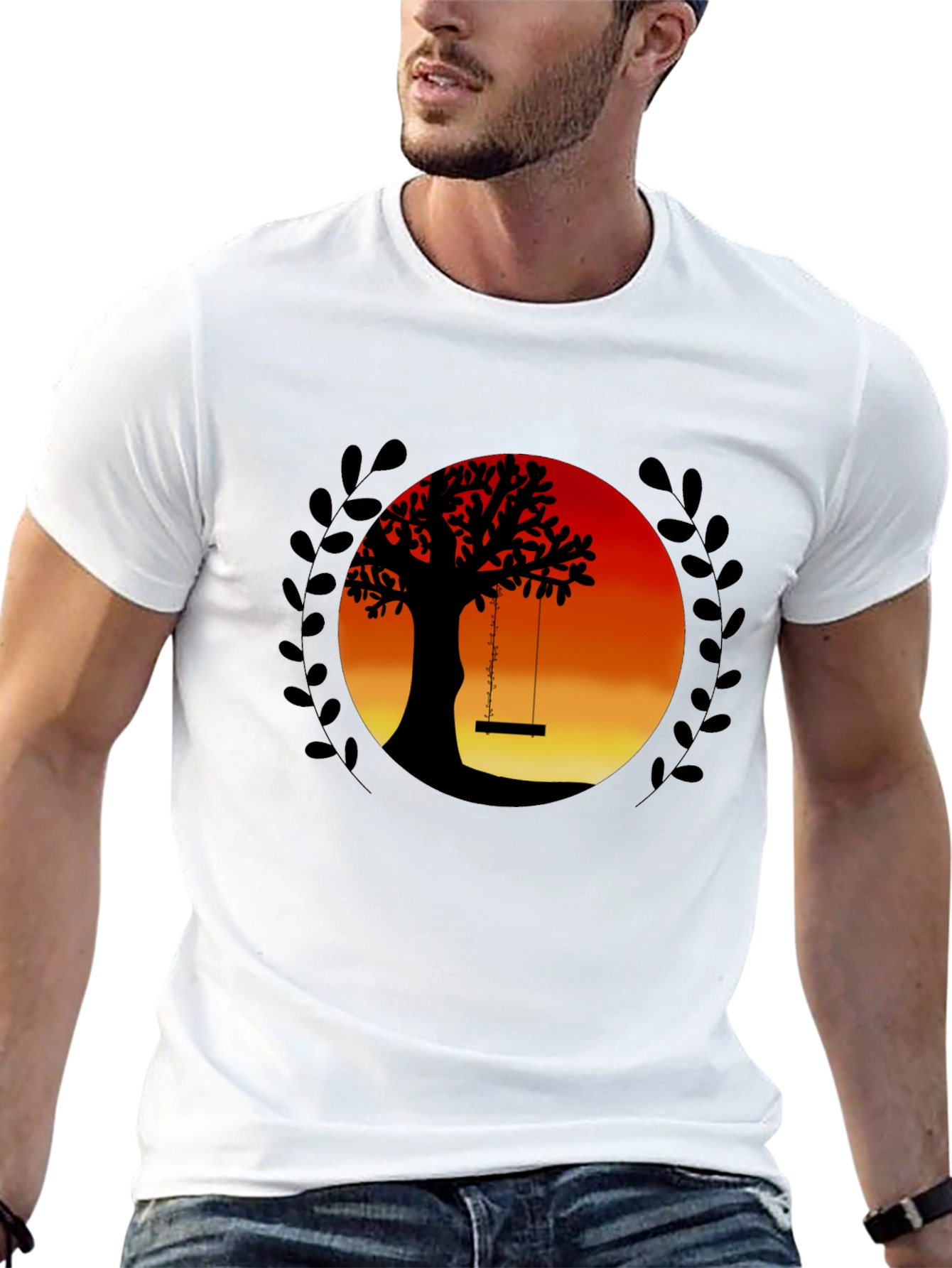 Sunset Tree Swing Graphic Tee