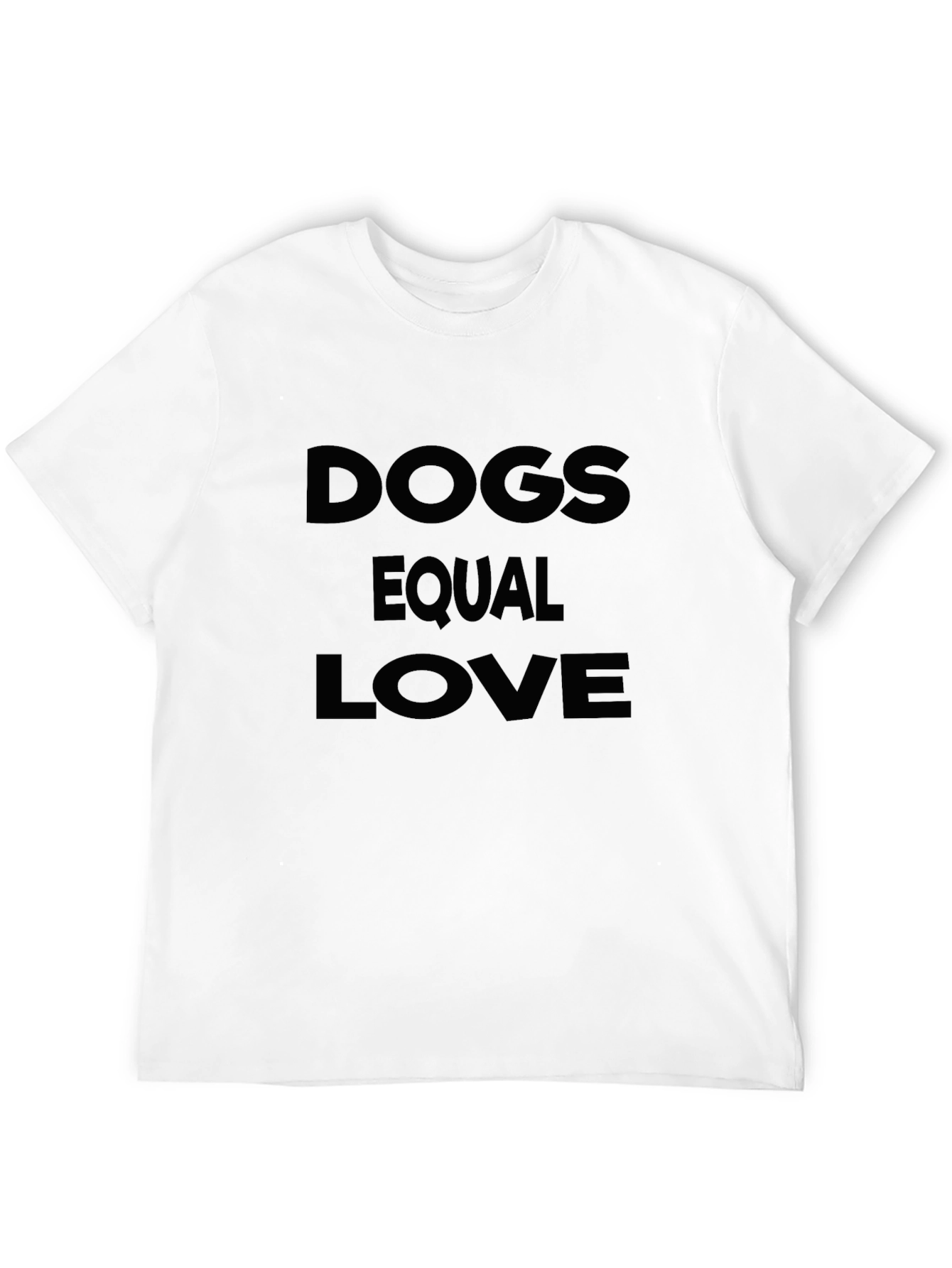 Dogs Equal Love Black Graphic T-Shirt