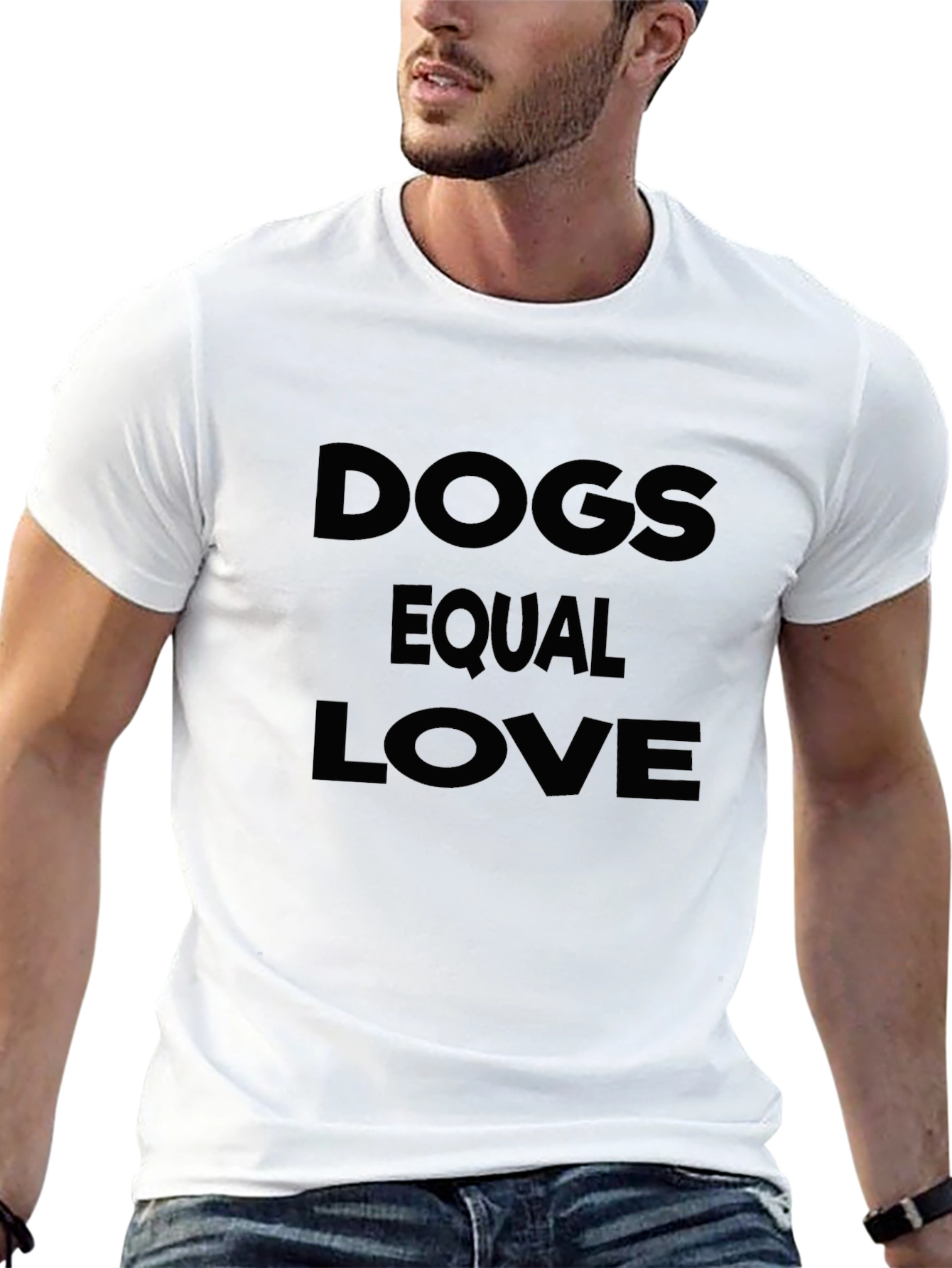 Dogs Equal Love Black Graphic T-Shirt