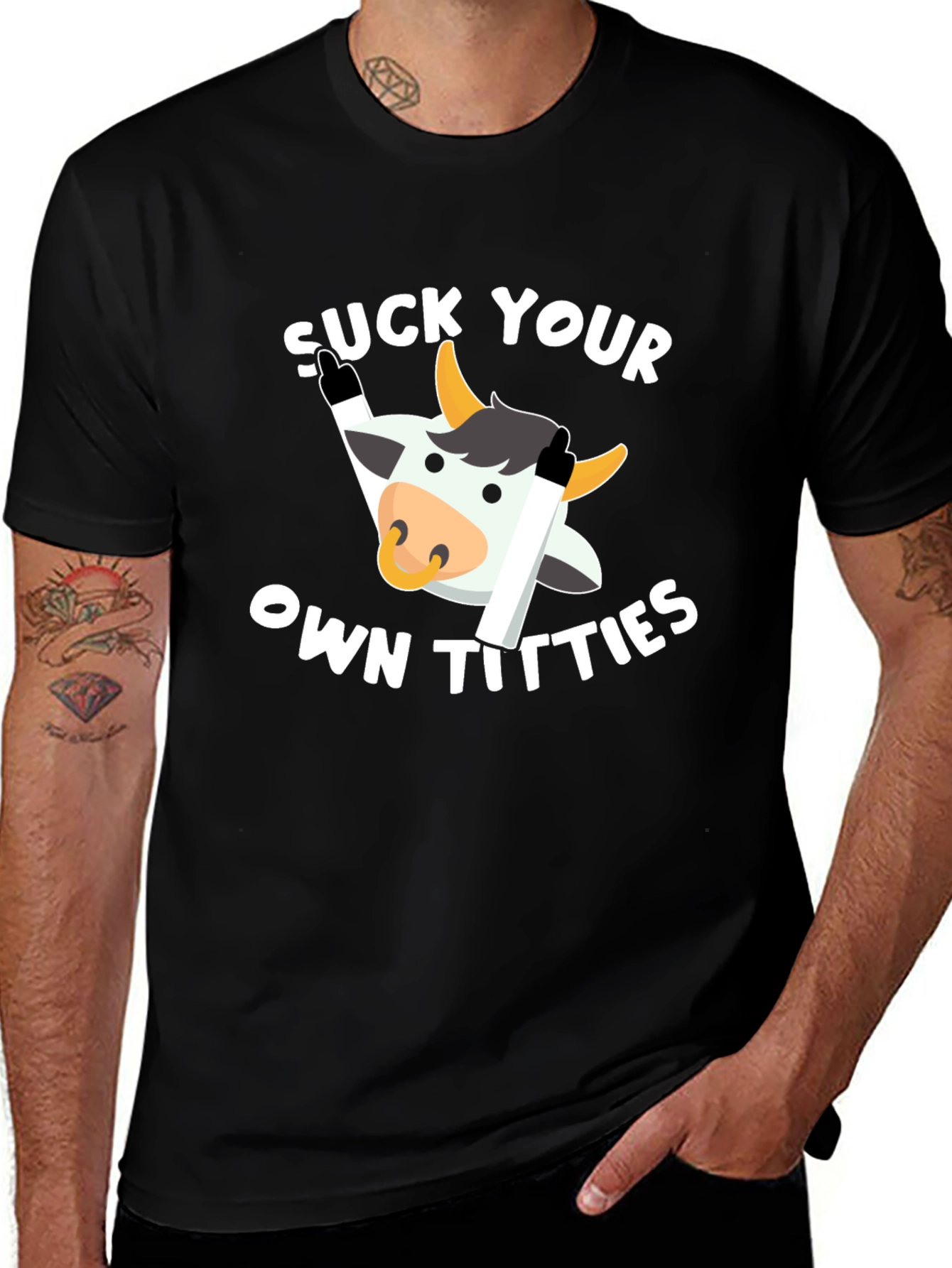 Humorous Cow Graphic T-Shirt