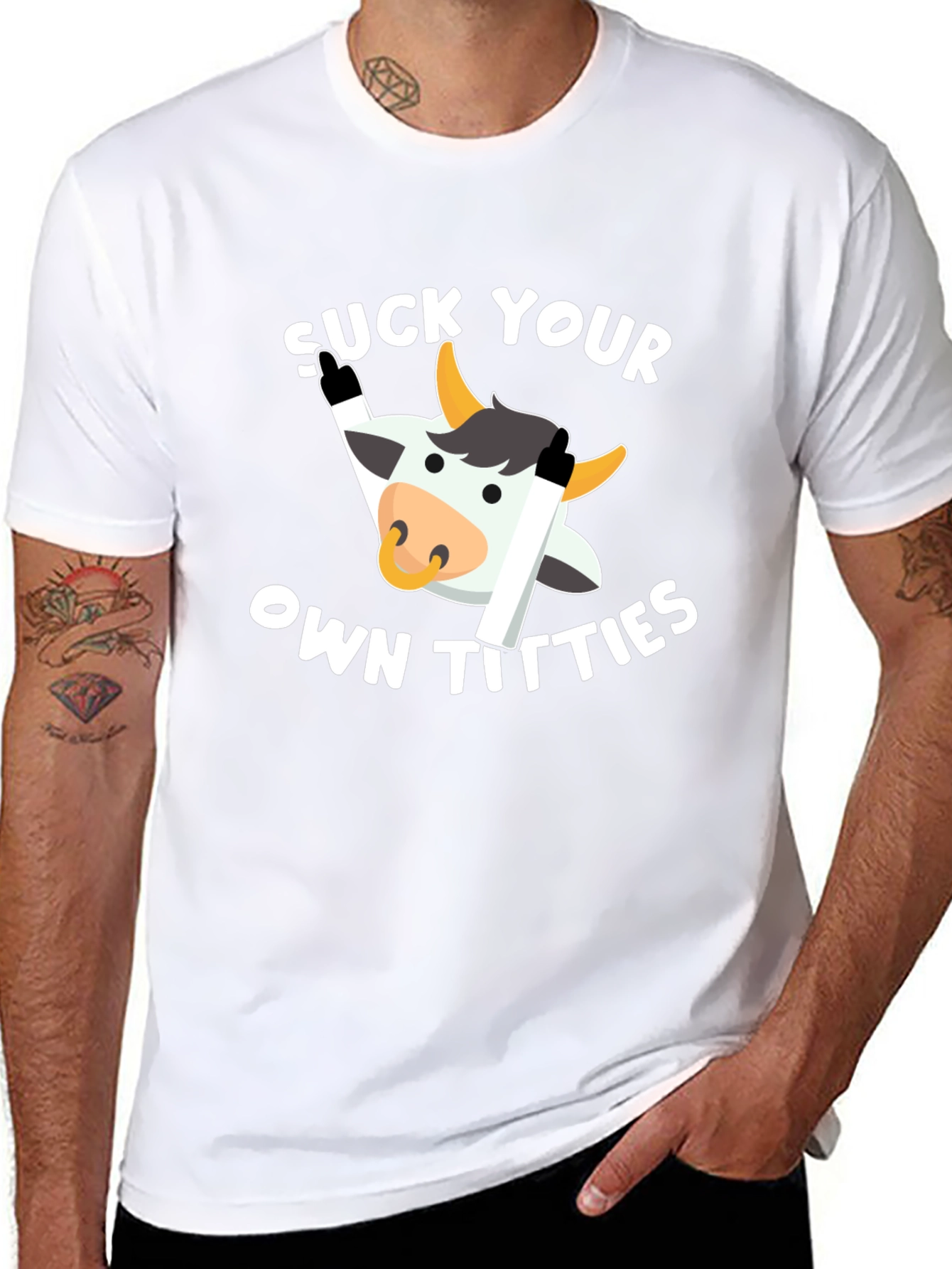 Humorous Cow Graphic T-Shirt