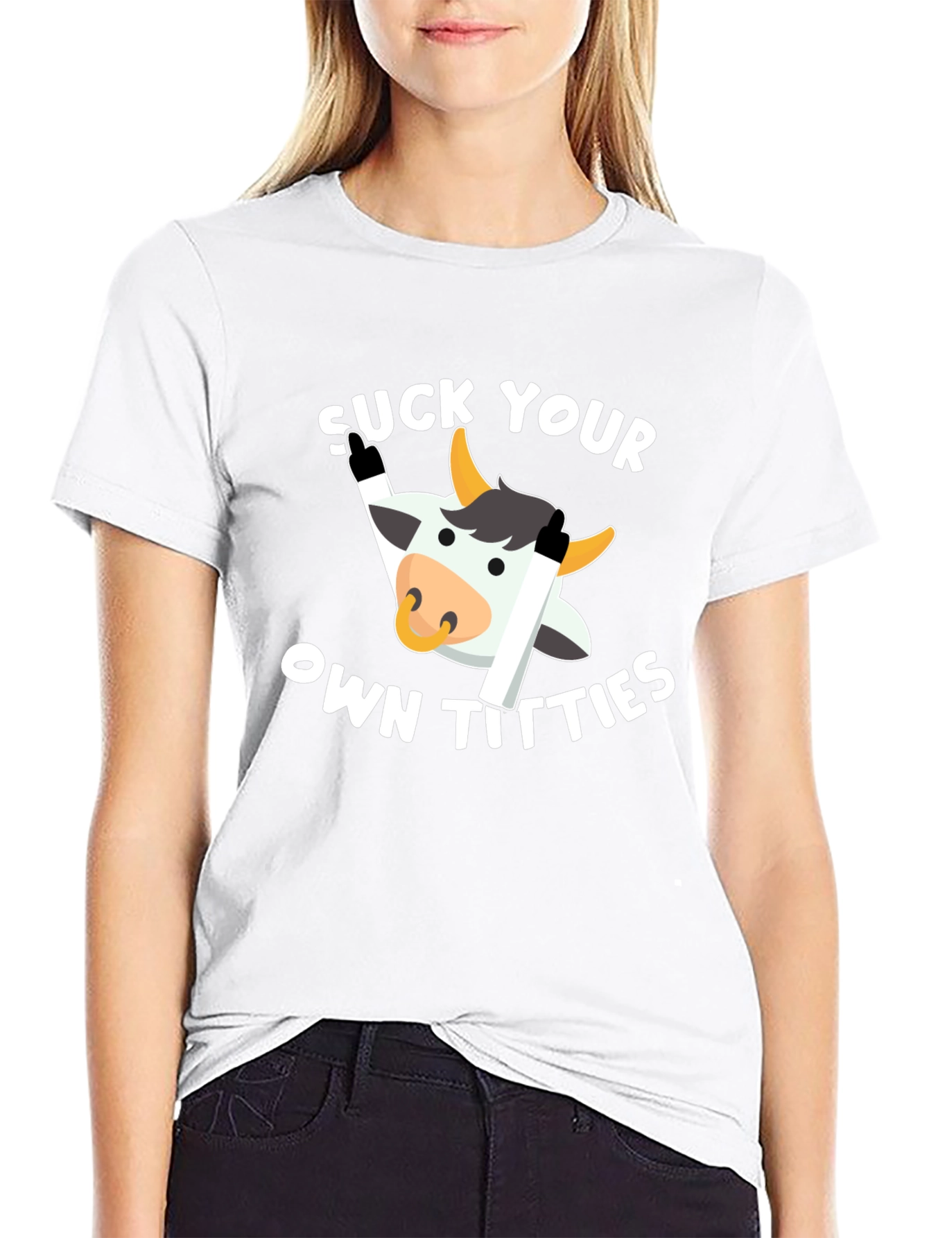 Humorous Cow Graphic T-Shirt