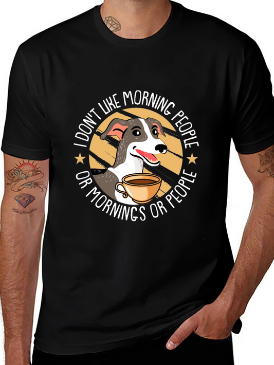 Funny Dog Hates Mornings Graphic T-Shirt