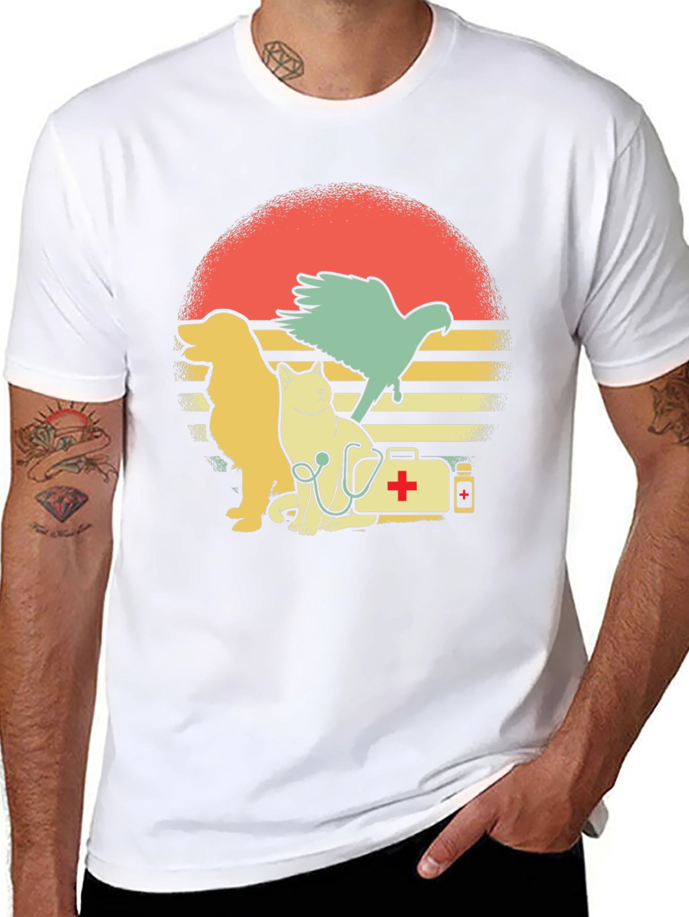 Veterinarian Pet T-Shirt: Dog Cat and Bird Graphic Tee