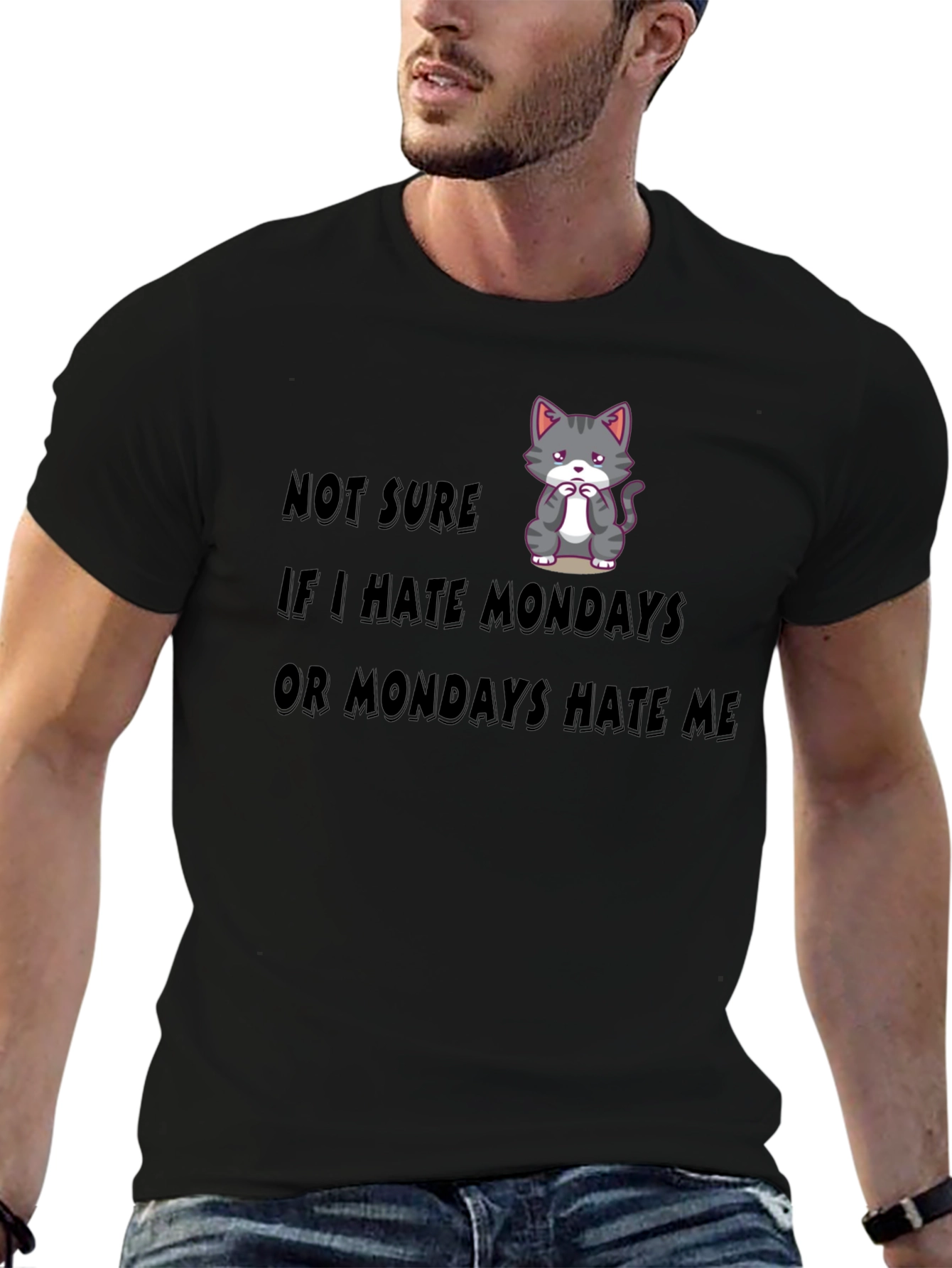 Funny Monday Hater Cat T-Shirt