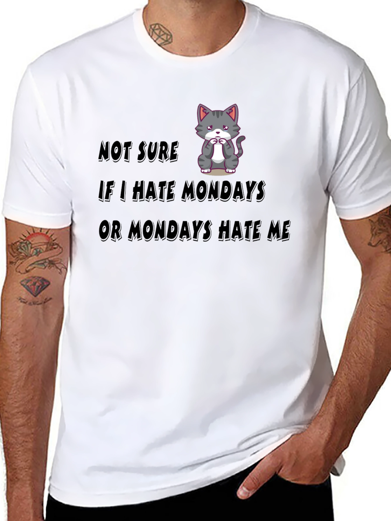 Funny Monday Hater Cat T-Shirt