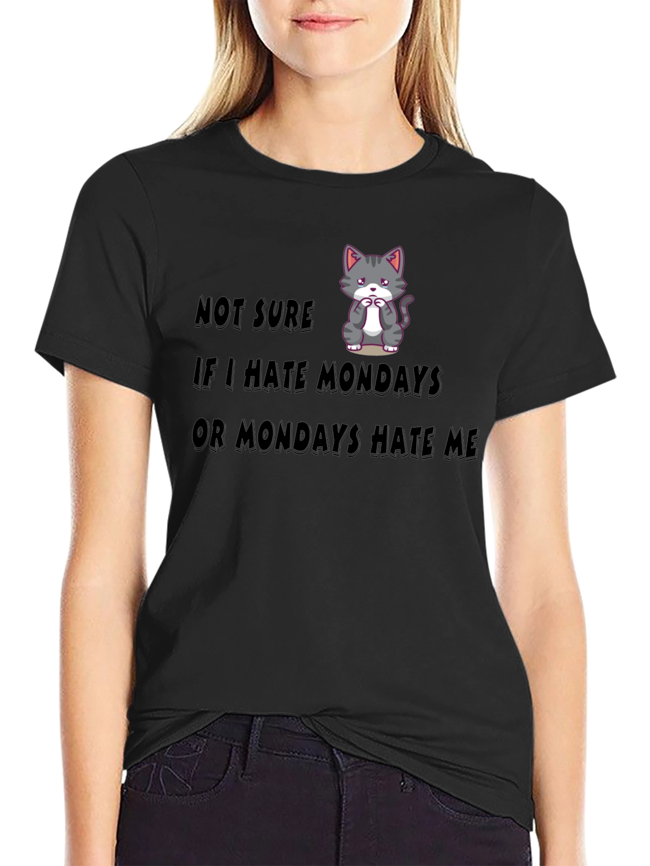 Funny Monday Hater Cat T-Shirt