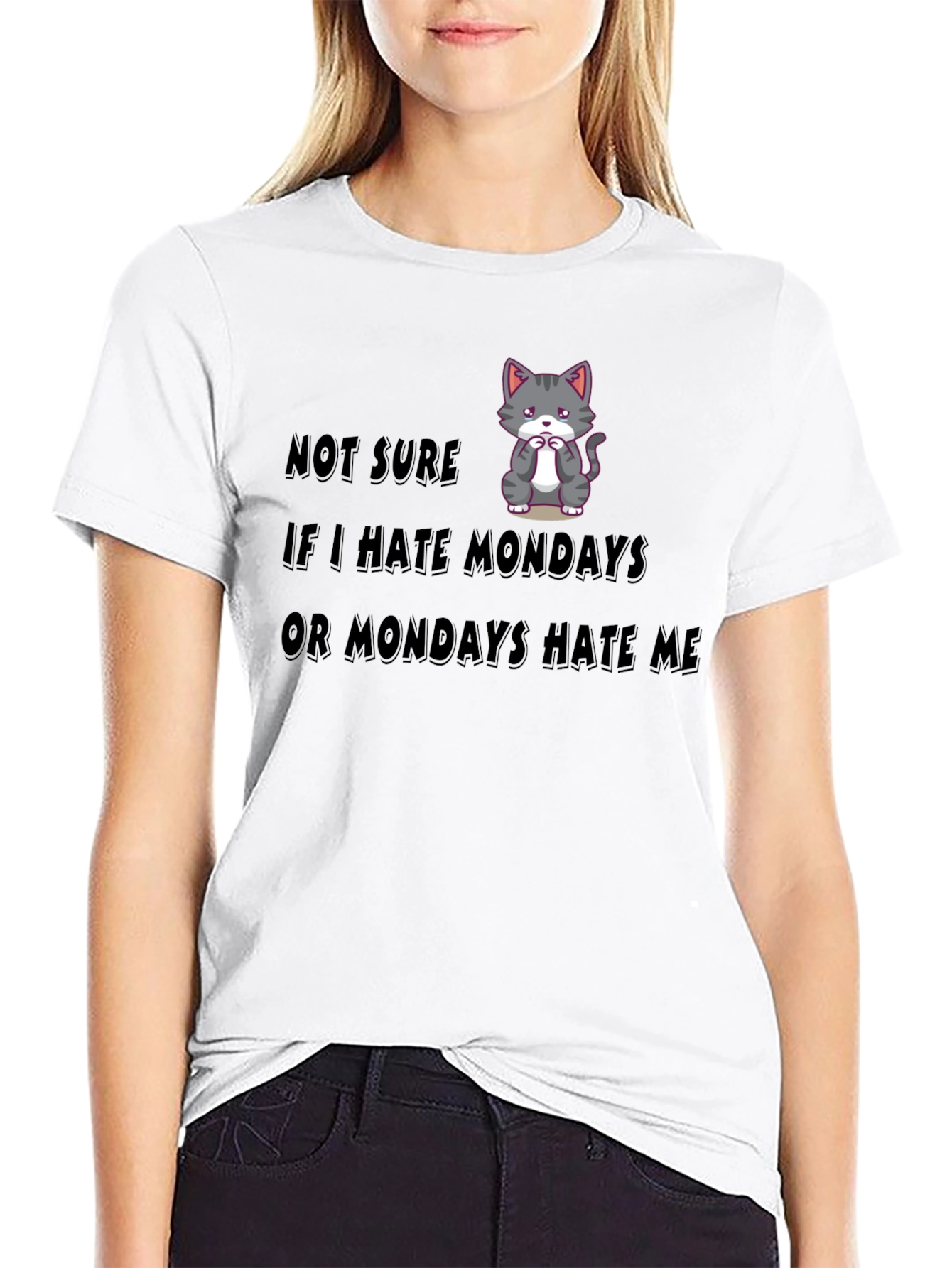 Funny Monday Hater Cat T-Shirt
