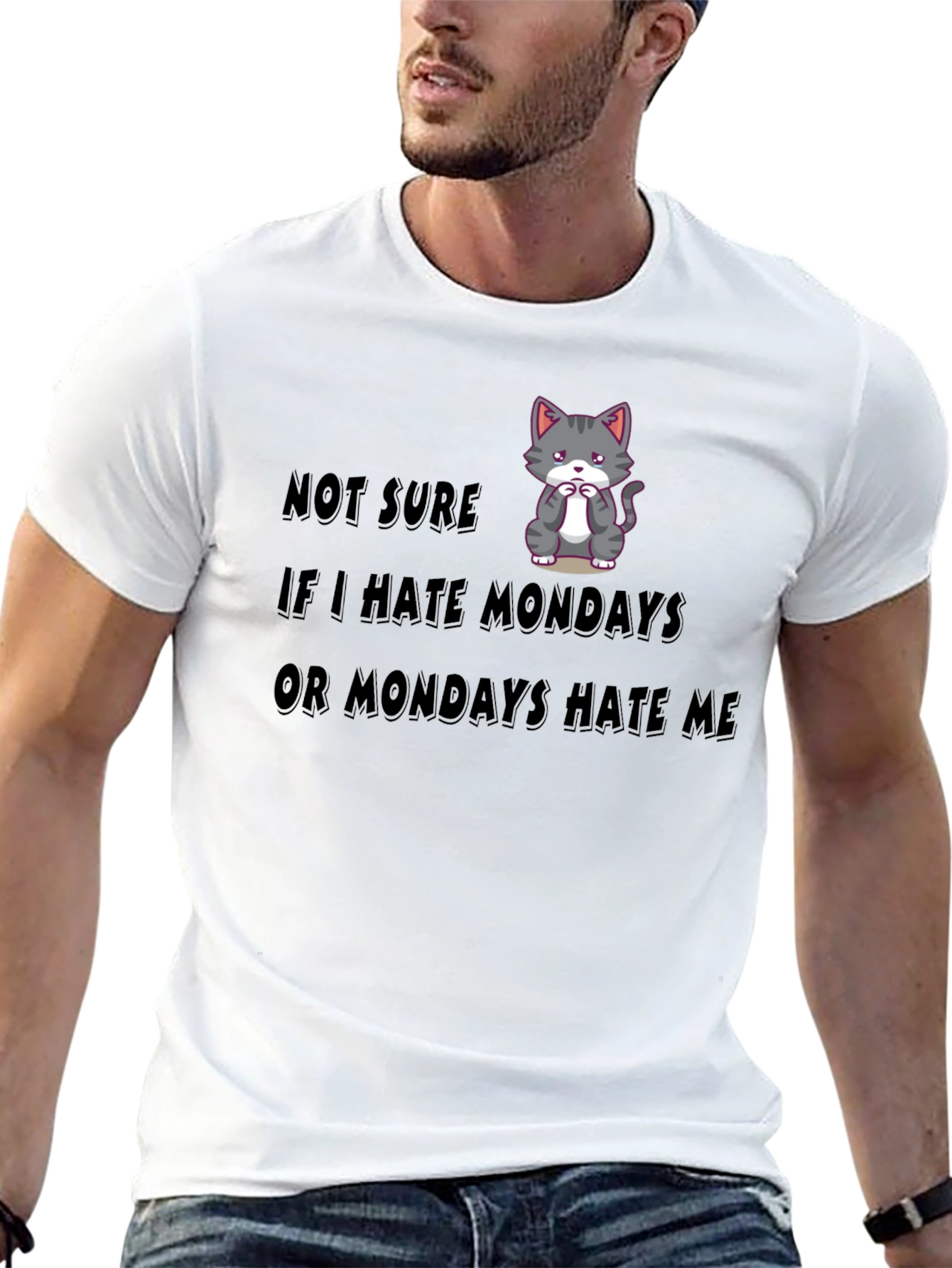 Funny Monday Hater Cat T-Shirt