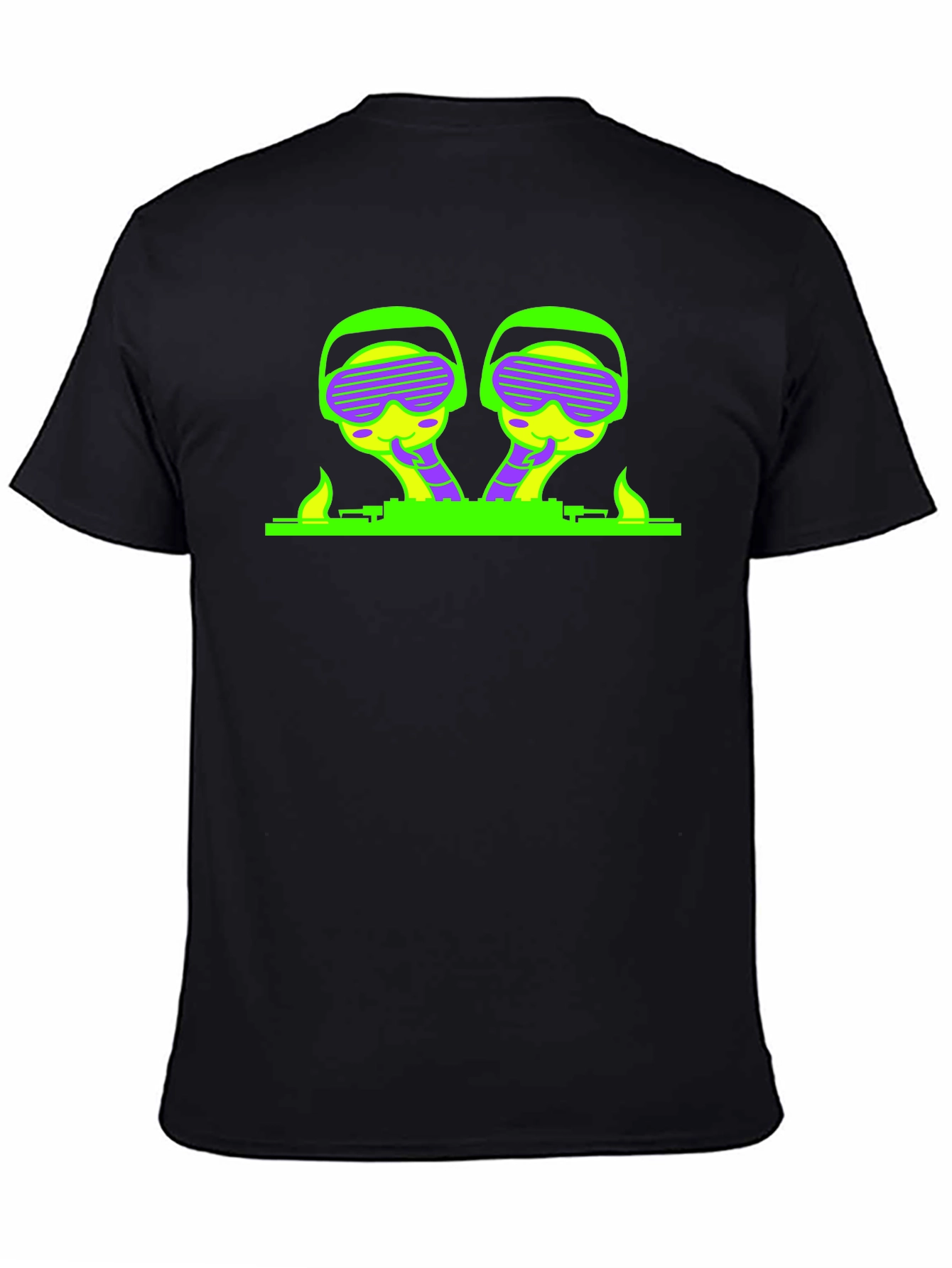 Neon Alien DJ Black T-Shirt