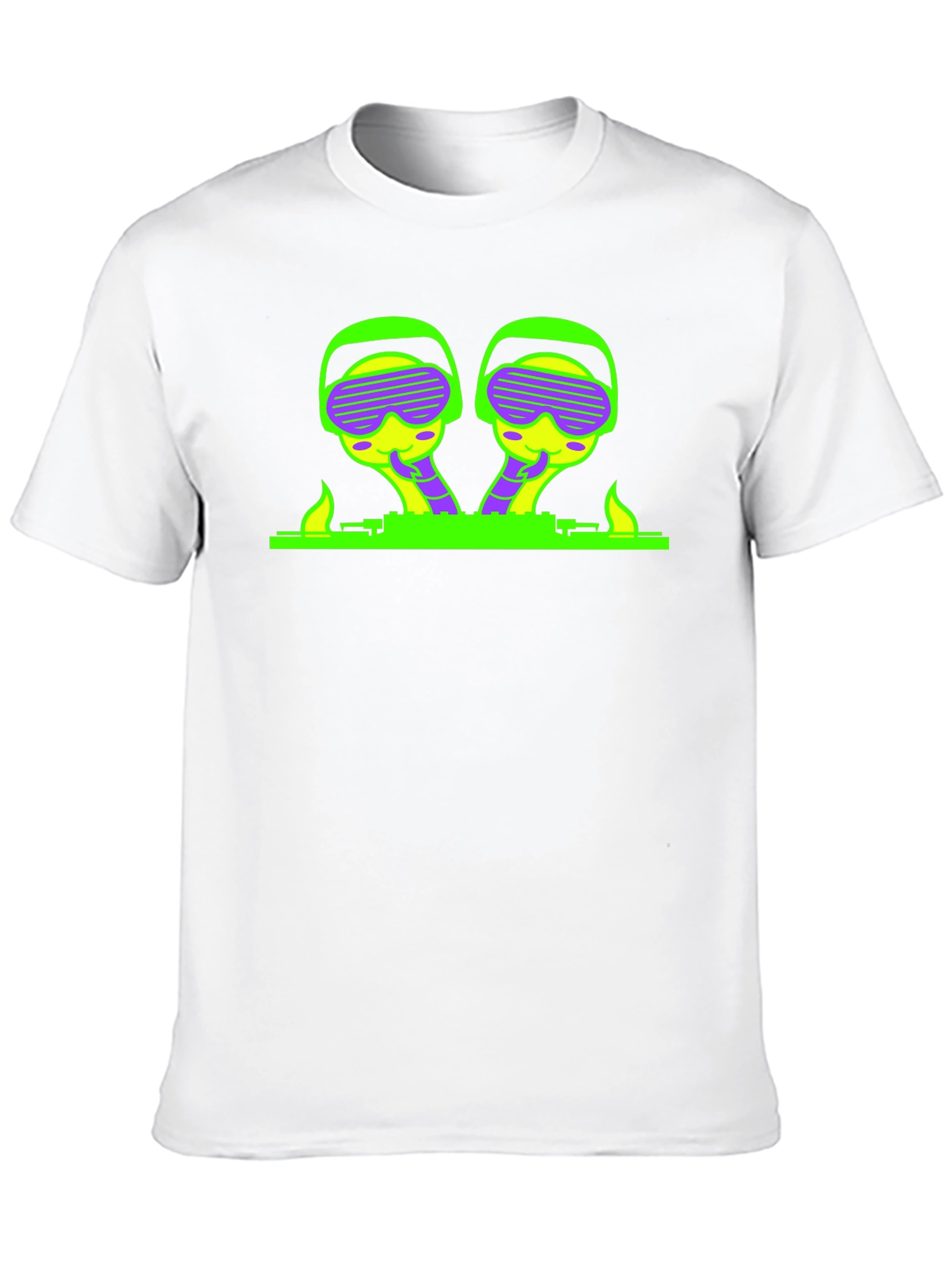 Neon Alien DJ Black T-Shirt