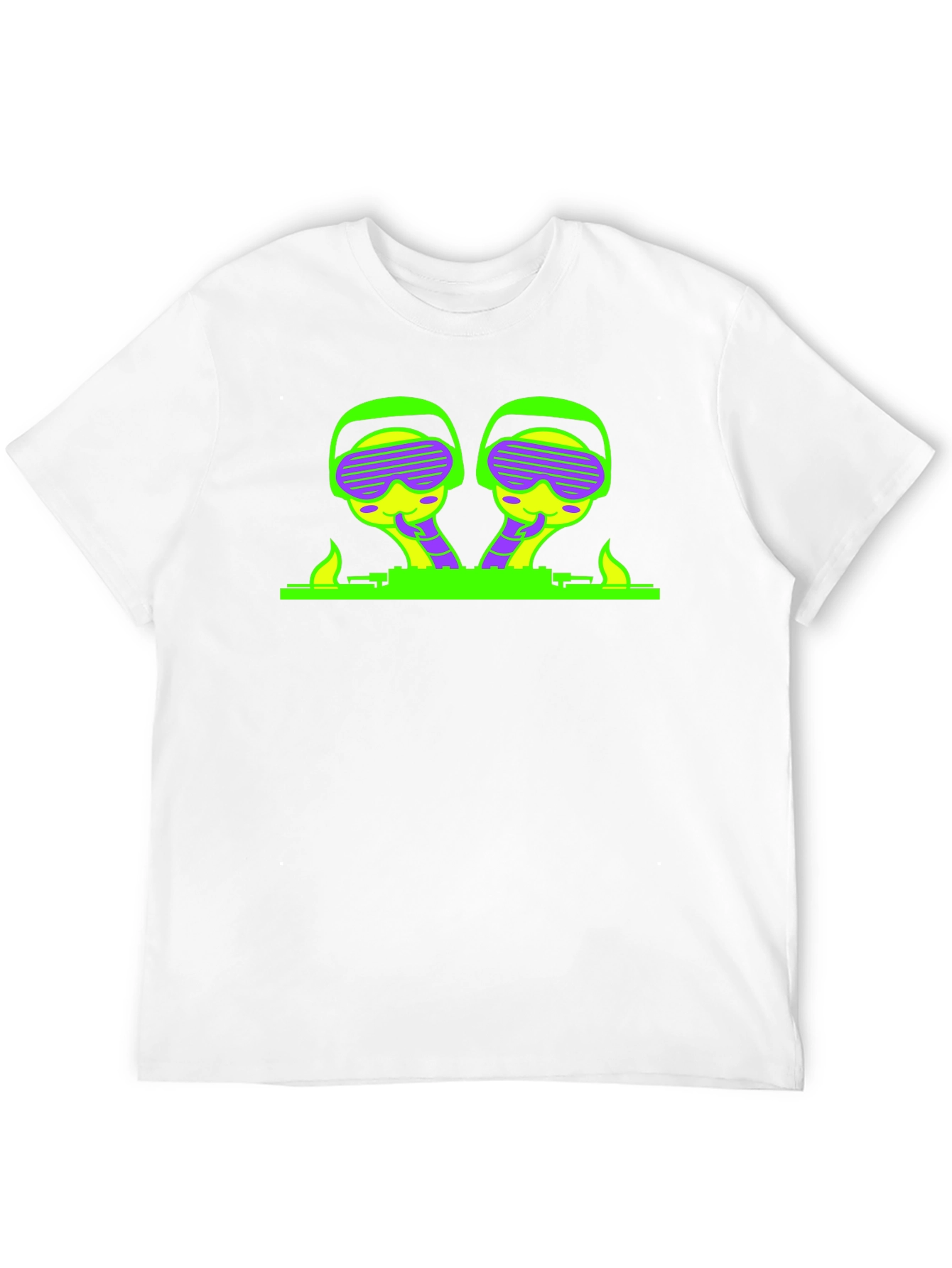 Neon Alien DJ Black T-Shirt
