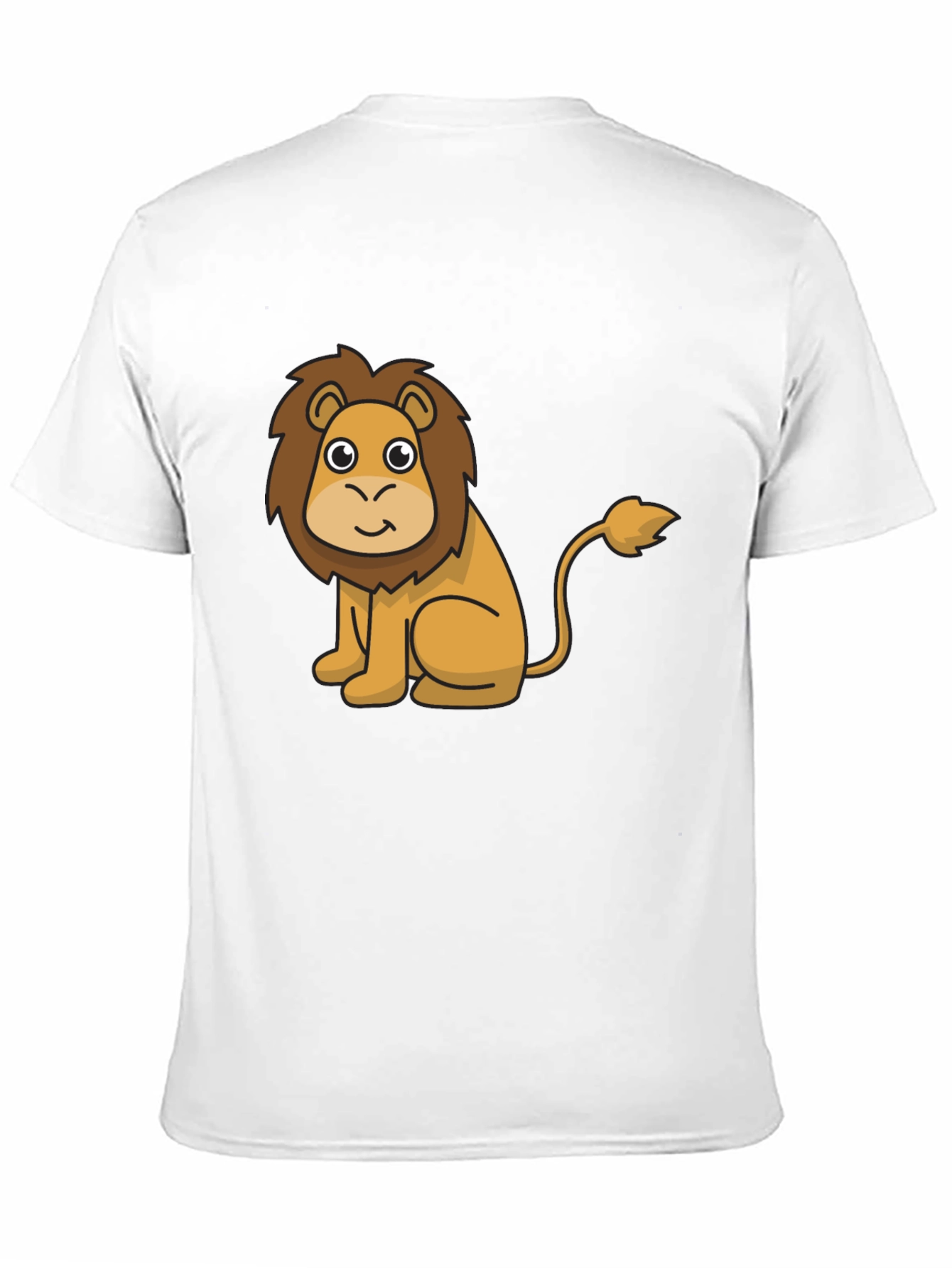 Cute Lion Cartoon Graphic Print Black T-Shirt