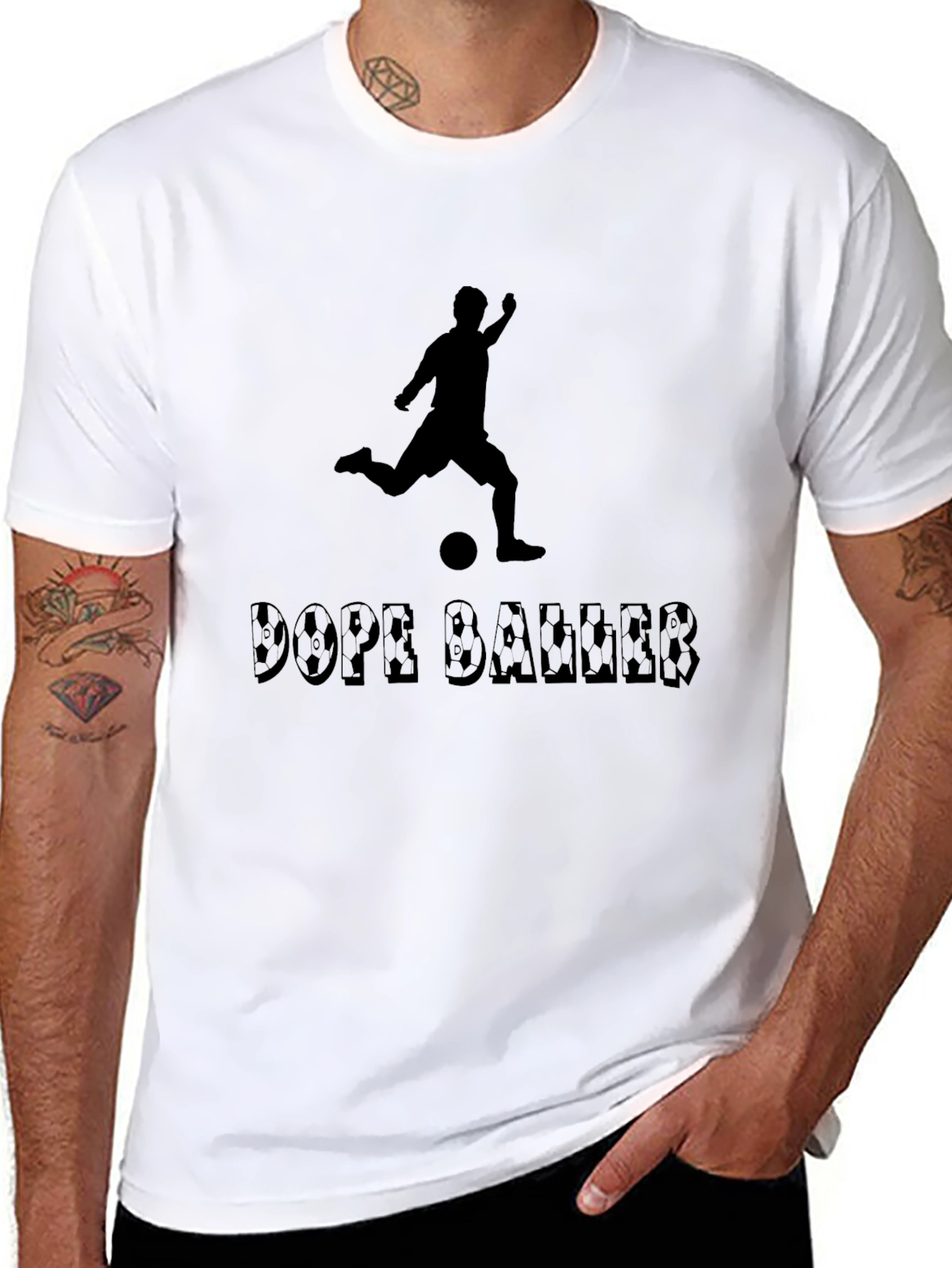 Dope Baller Black T-Shirt - Soccer Player Graphic Tee