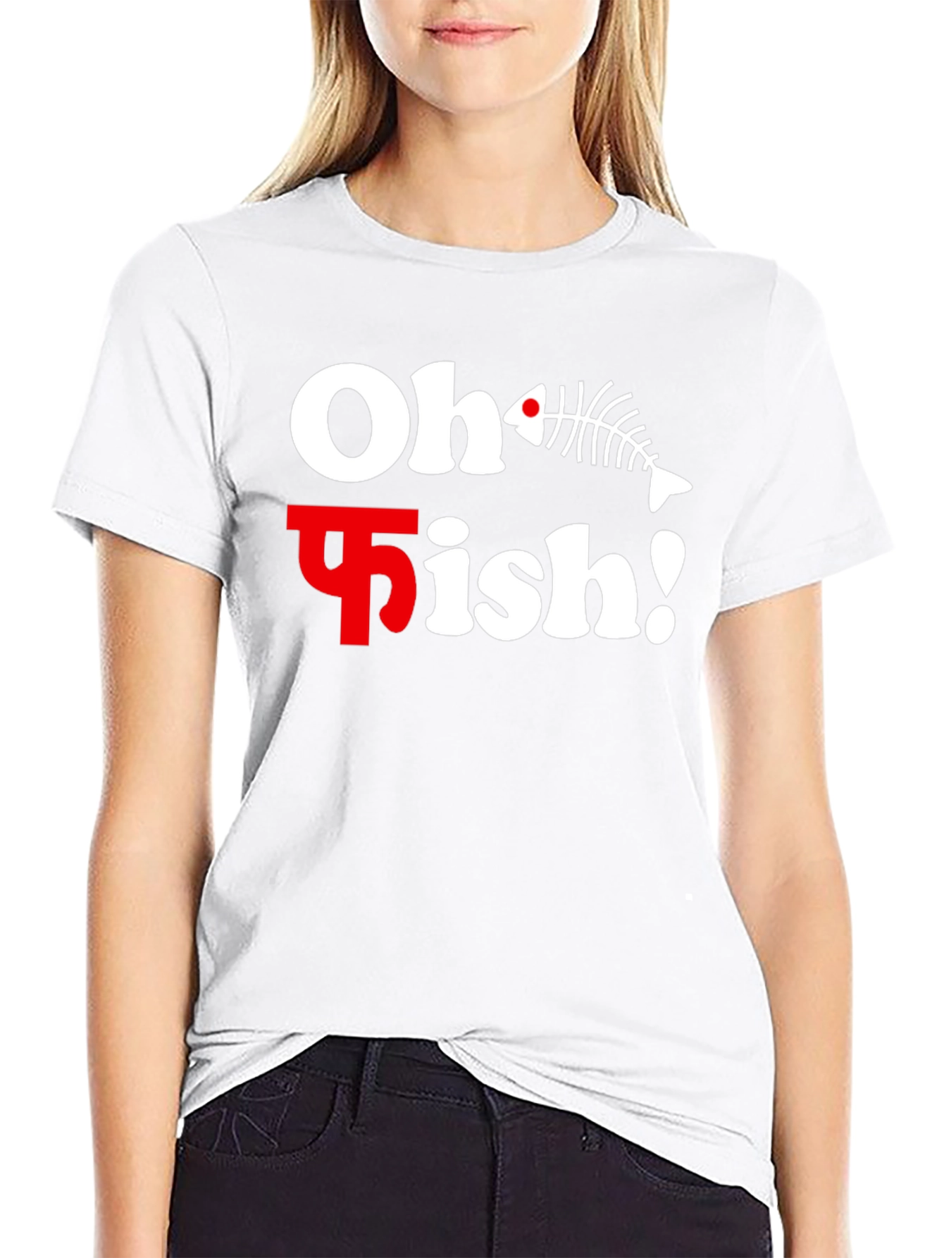 Oh Fish! Graphic Print Black T-Shirt