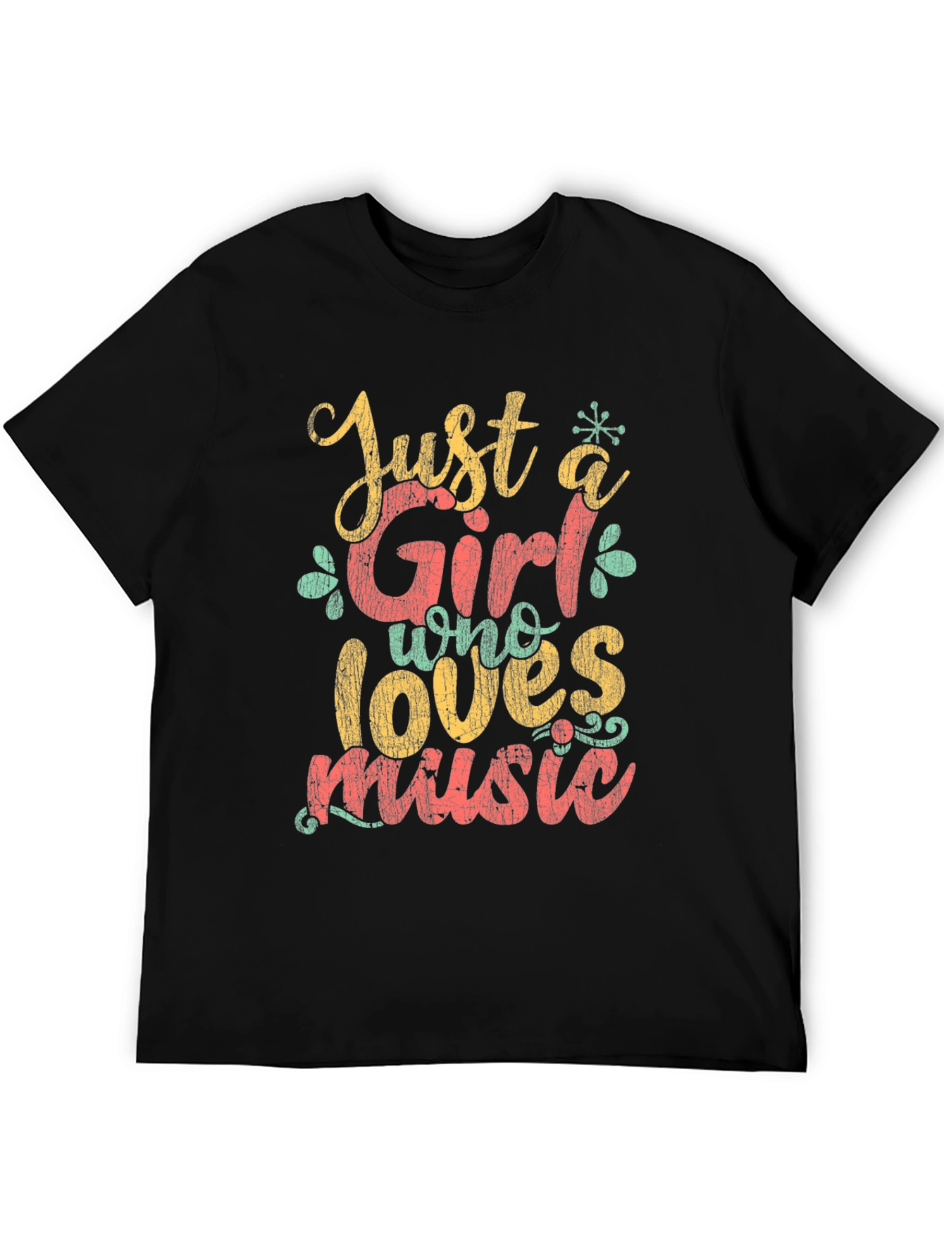 Just a Girl Who Loves Music Graphic T-Shirt