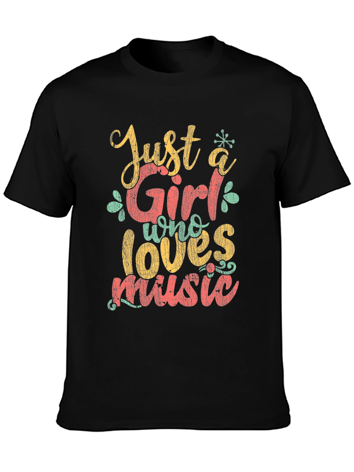 Just a Girl Who Loves Music Graphic T-Shirt