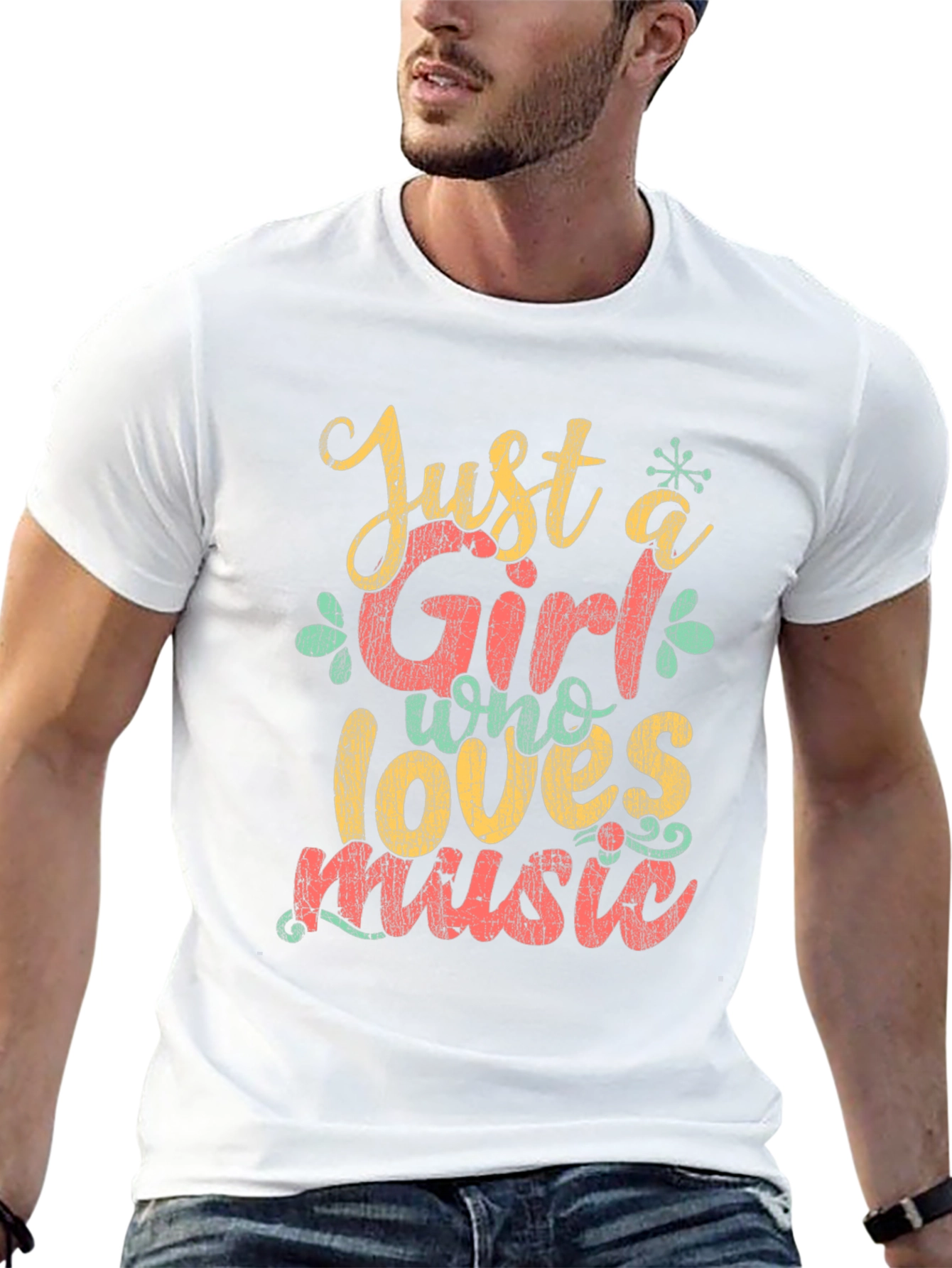 Just a Girl Who Loves Music Graphic T-Shirt