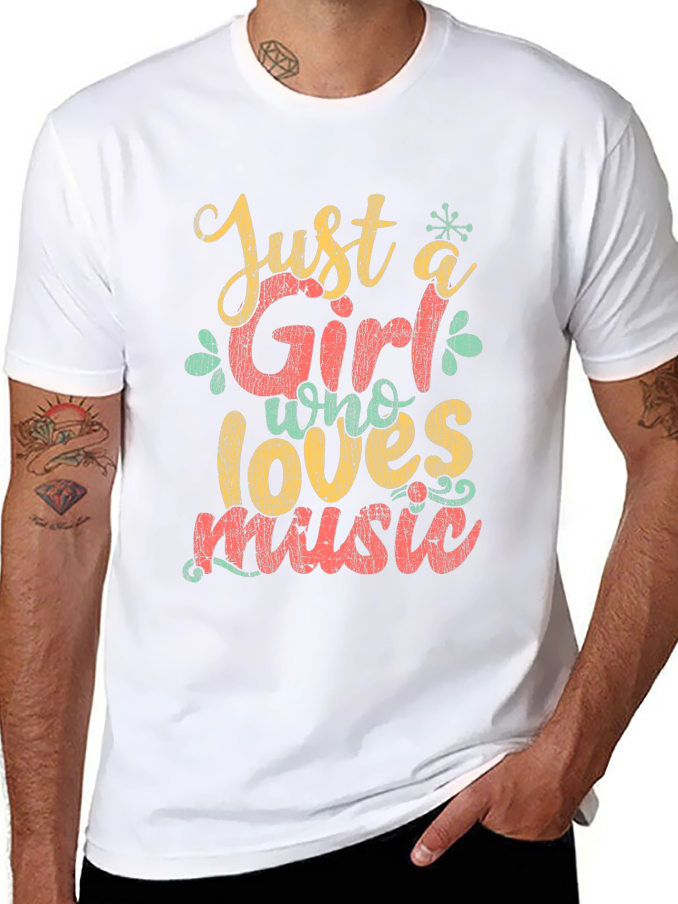 Just a Girl Who Loves Music Graphic T-Shirt