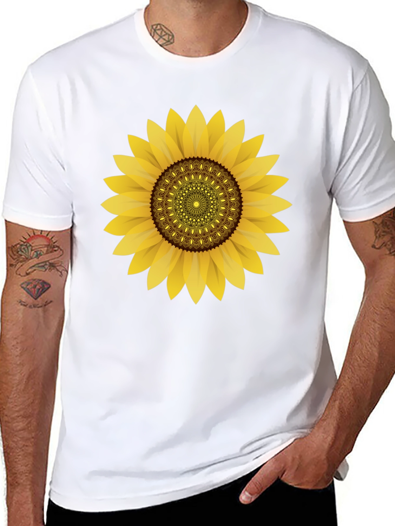 Sunflower Graphic Black T-Shirt