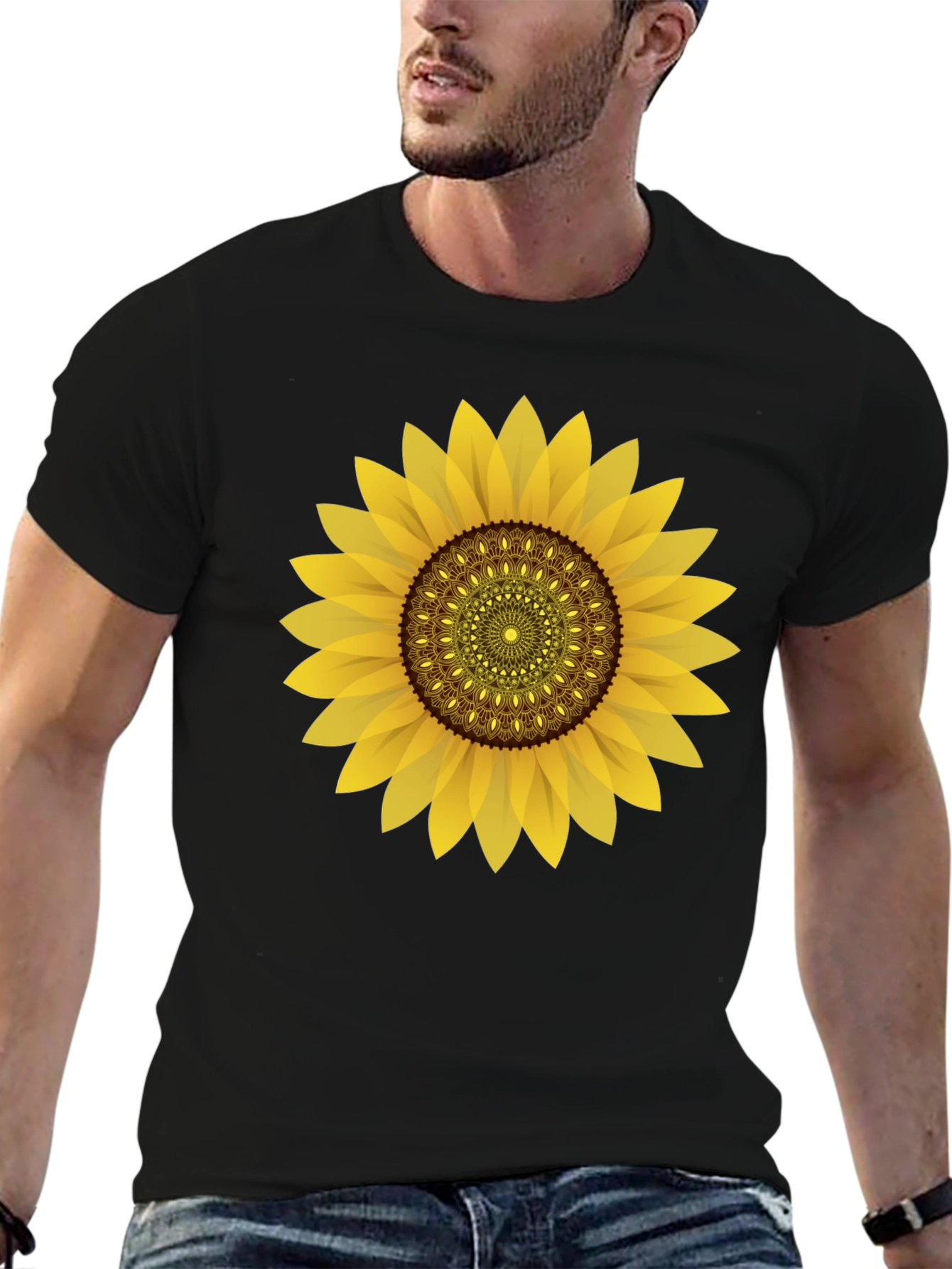 Sunflower Graphic Black T-Shirt