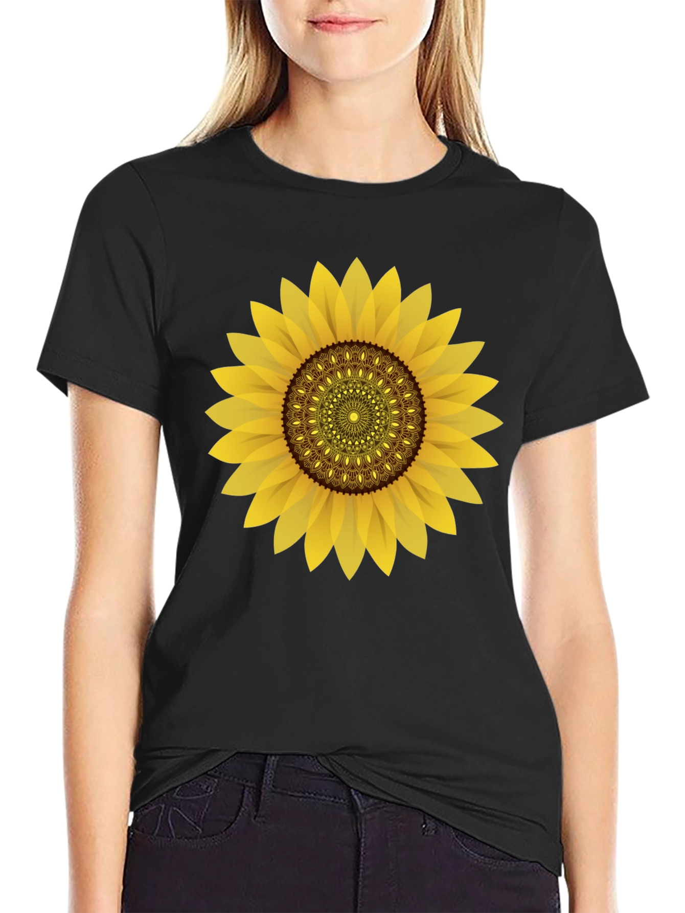 Sunflower Graphic Black T-Shirt