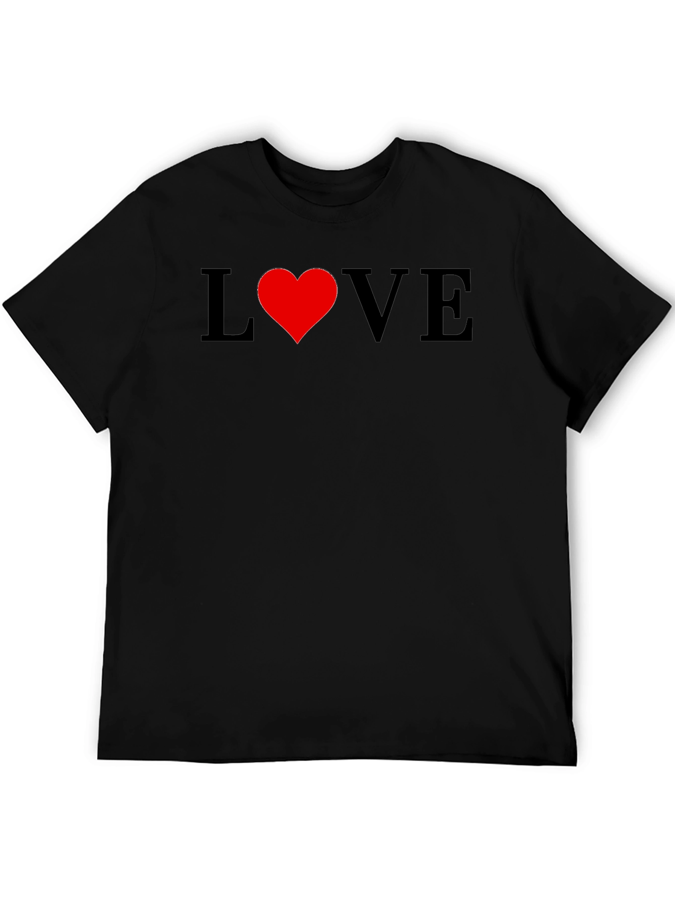 Love Heart Graphic Tee - Stylish Black T-Shirt