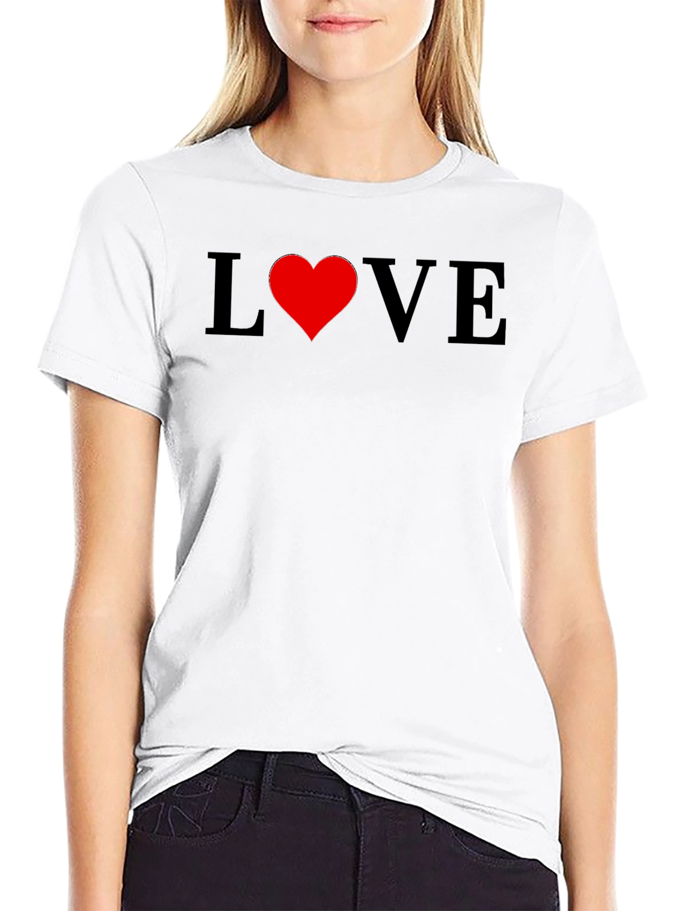 Love Heart Graphic Tee - Stylish Black T-Shirt