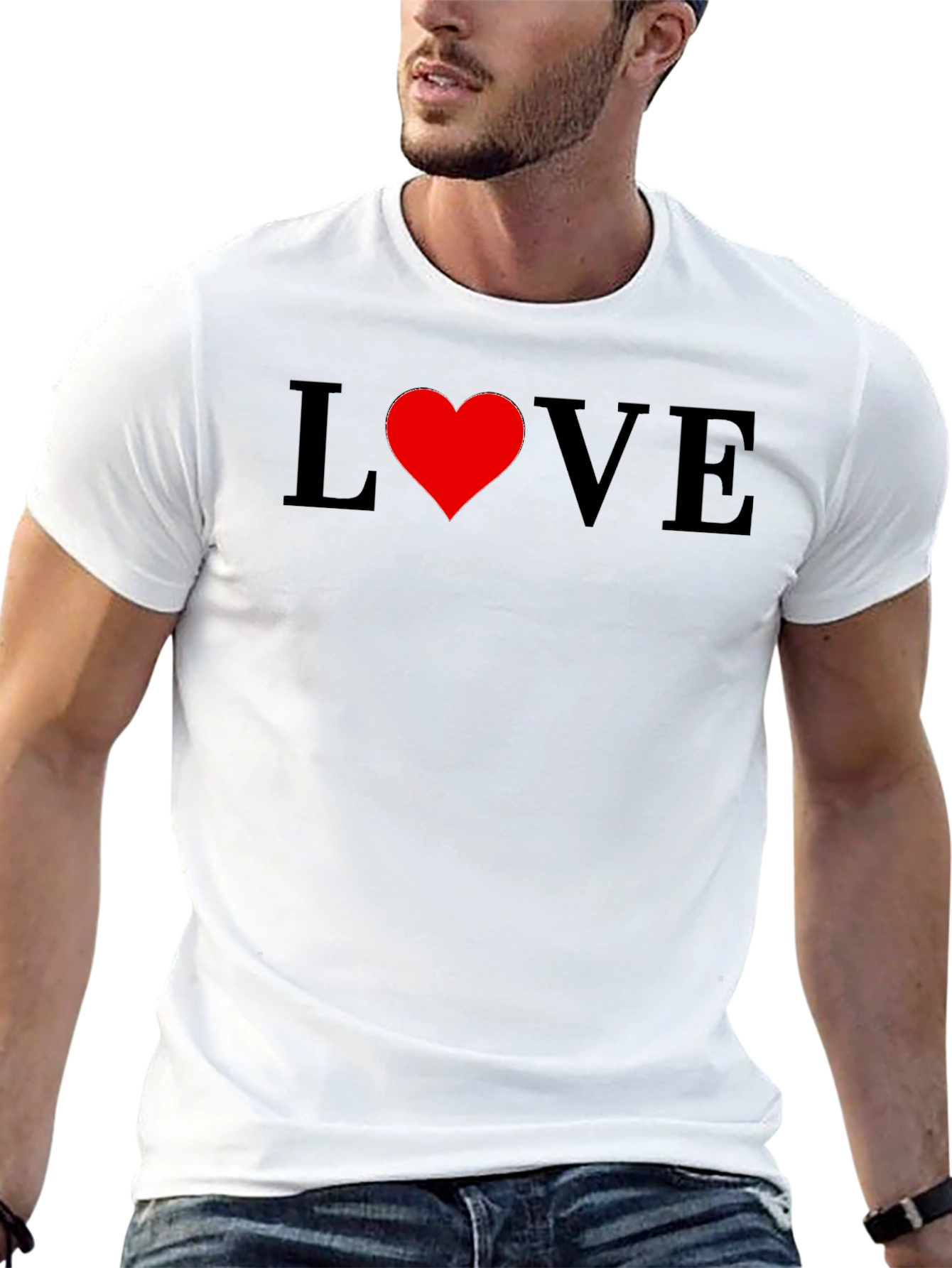 Love Heart Graphic Tee - Stylish Black T-Shirt