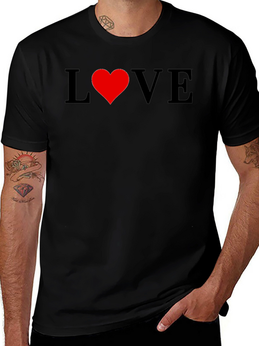 Love Heart Graphic Tee - Stylish Black T-Shirt