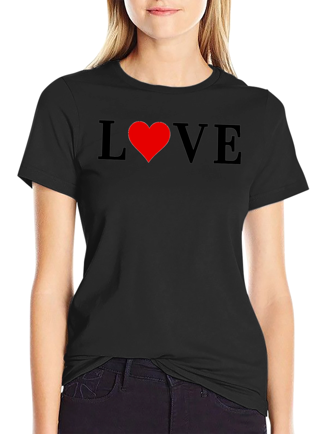 Love Heart Graphic Tee - Stylish Black T-Shirt