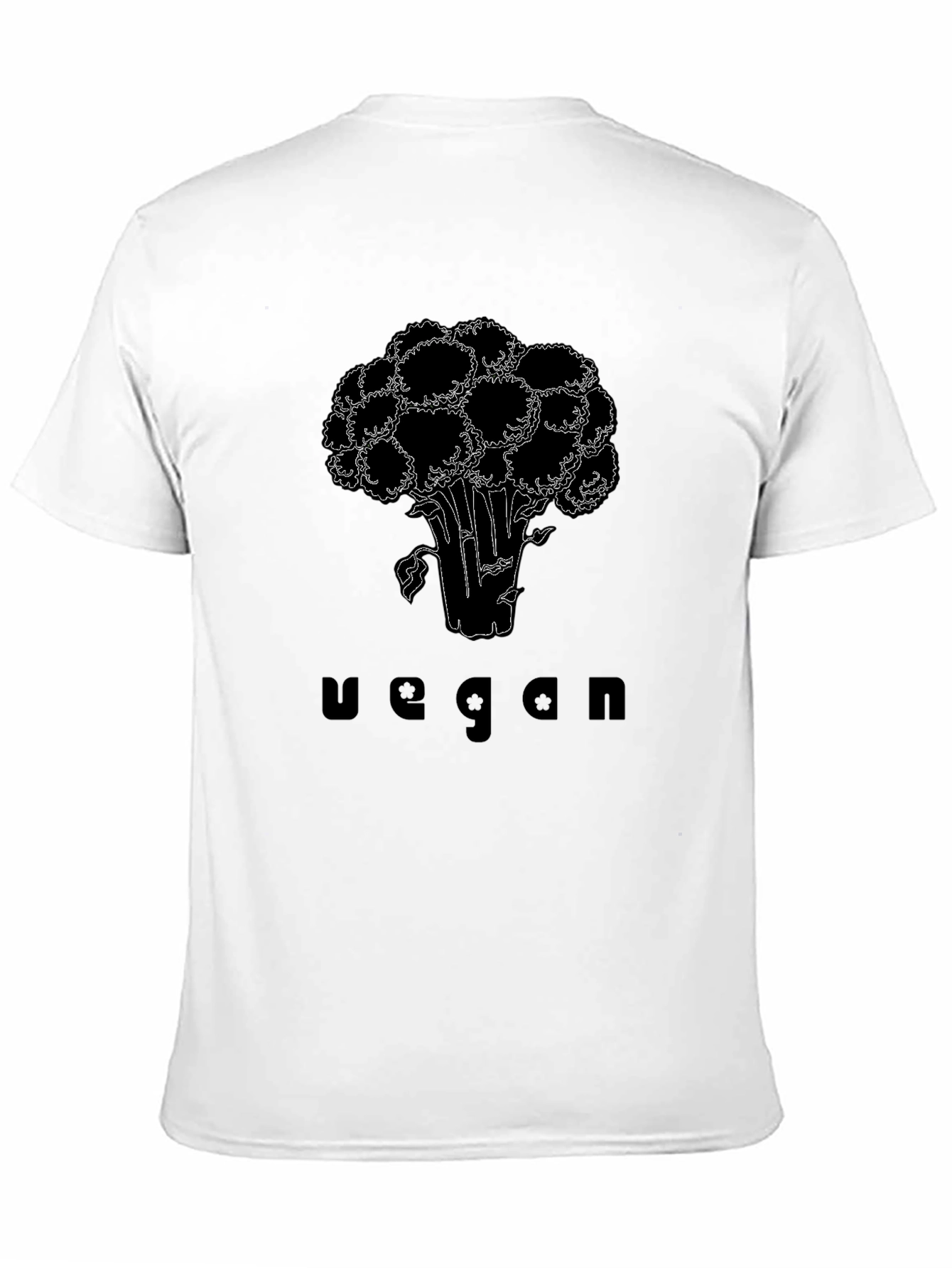 Vegan Broccoli Graphic T-Shirt - Black