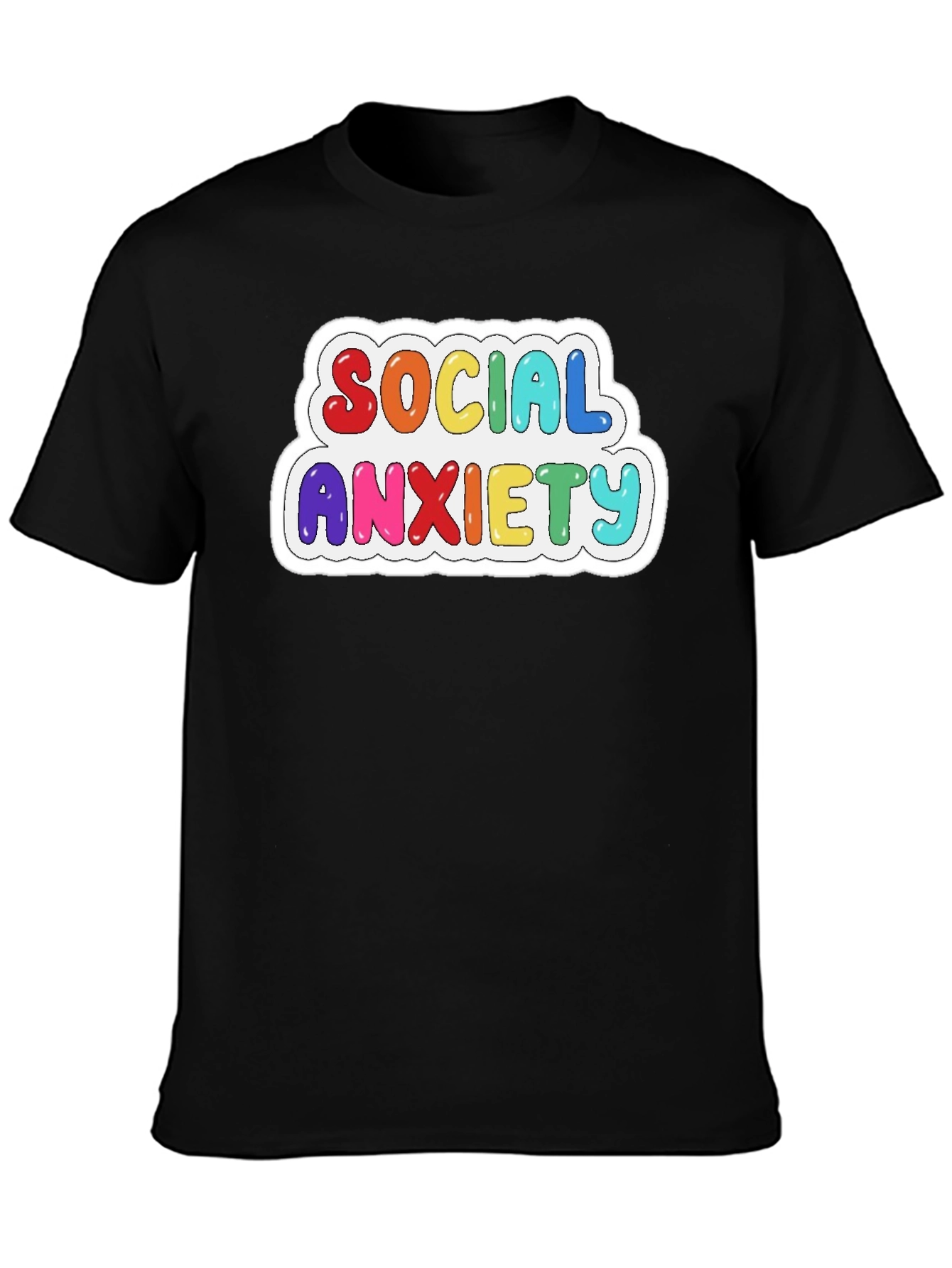 Social Anxiety Rainbow Graphic T-Shirt